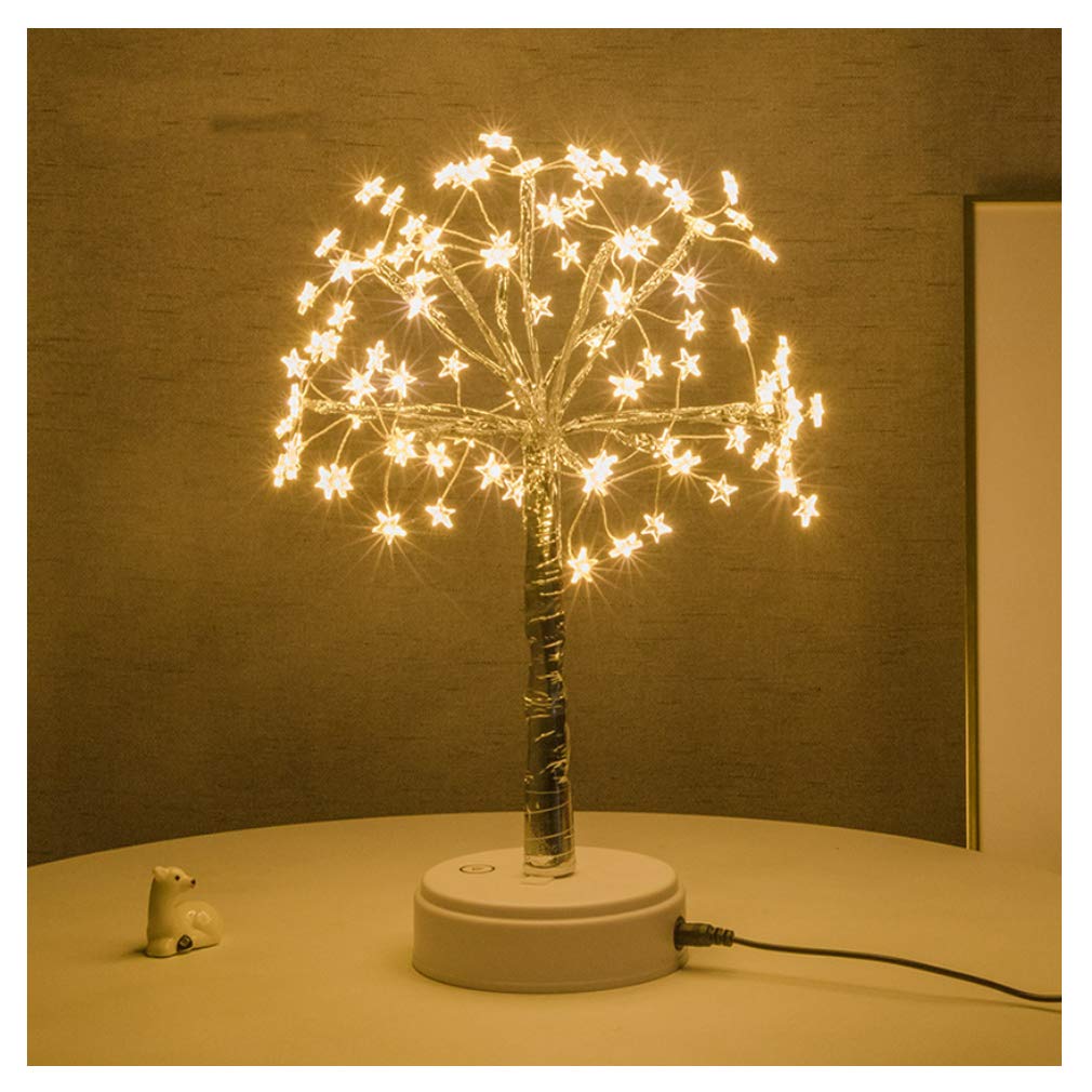90-LED USB/Battery Powered Silver Twinkle Bonsai Tree Light with Touch Switch - Warm White LED Desk Lamp for Home, Party & Wedding Decor | Perfect for Bedroom, Living Room & Holiday Displays