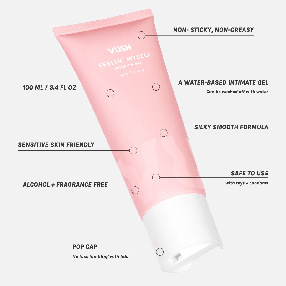 Feelin' Myself 100ml Water-Based Personal Lubricant Gel with Flip-Top Cap - Gentle & Smooth for Enhanced Intimacy & Comfort