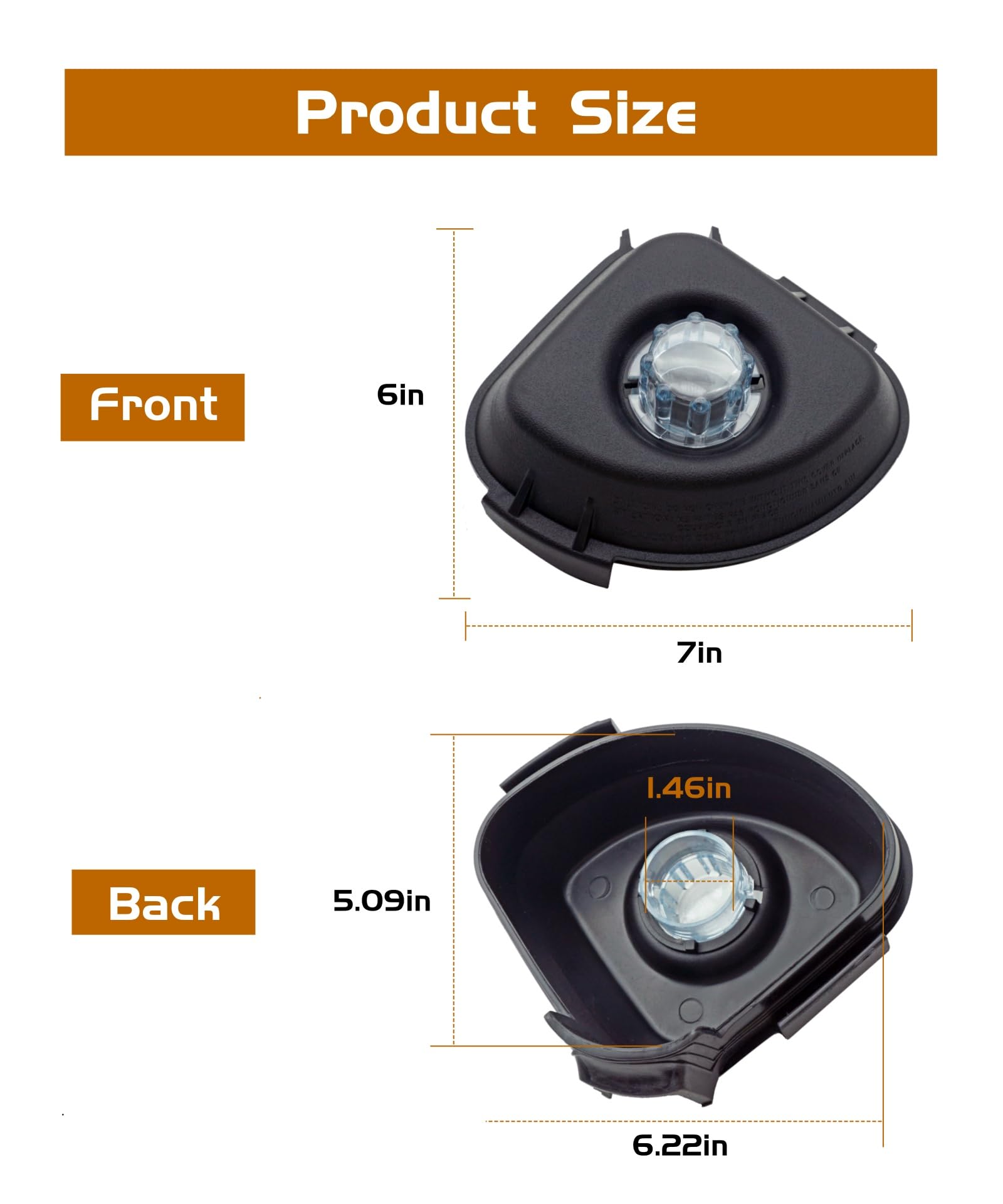 Vitamix Blender Lid Replacement with Plug - Compatible with 32 oz & 48 oz Advance Containers, Quiet One, VM0145, Models 15978 16016 15981 16019 - Perfect for Smoothies, Soups & Food Prep