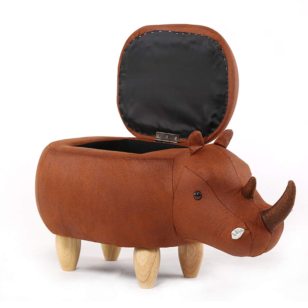 LXLTL Animal Footstool Ottoman with Storage - Padded Low Pouffe Sofa Stool for Kids, Creative Toy Storage Chest for Living Room - Perfect for Playrooms, Bedrooms & Home Decor