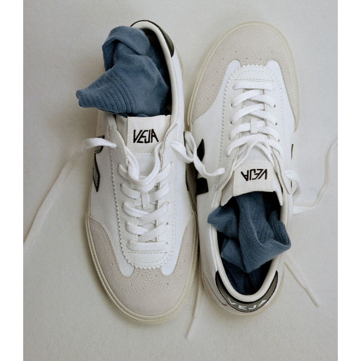 Veja Women's Volley Canvas Sneakers - White & Black Eco-Friendly Vegan Shoes for Casual Wear & Everyday Comfort