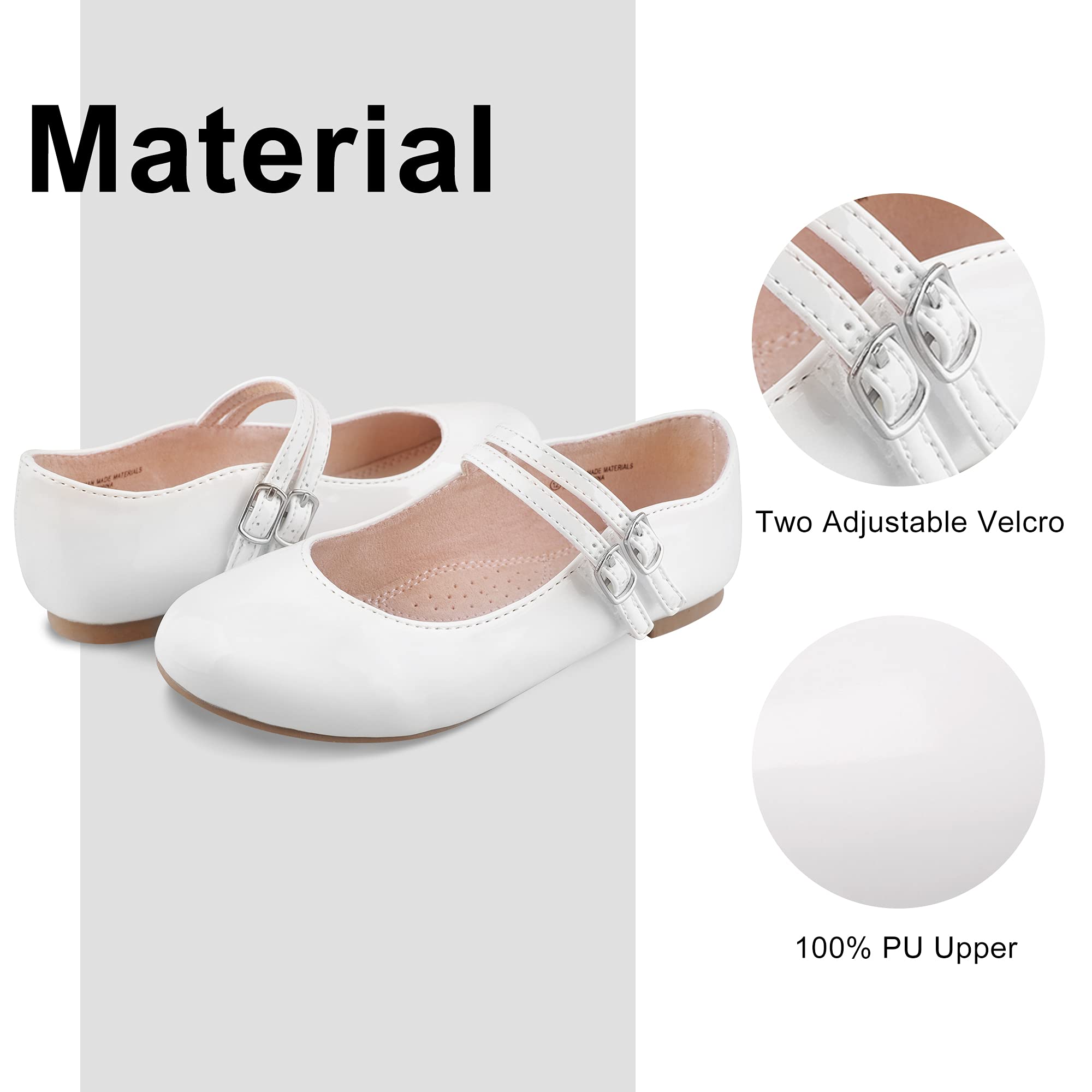 Girls Mary Jane Ballet Flats - Comfortable Dress Shoes for School, Wedding & Princess Party | Cute & Stylish Toddler Shoes for Everyday Wear