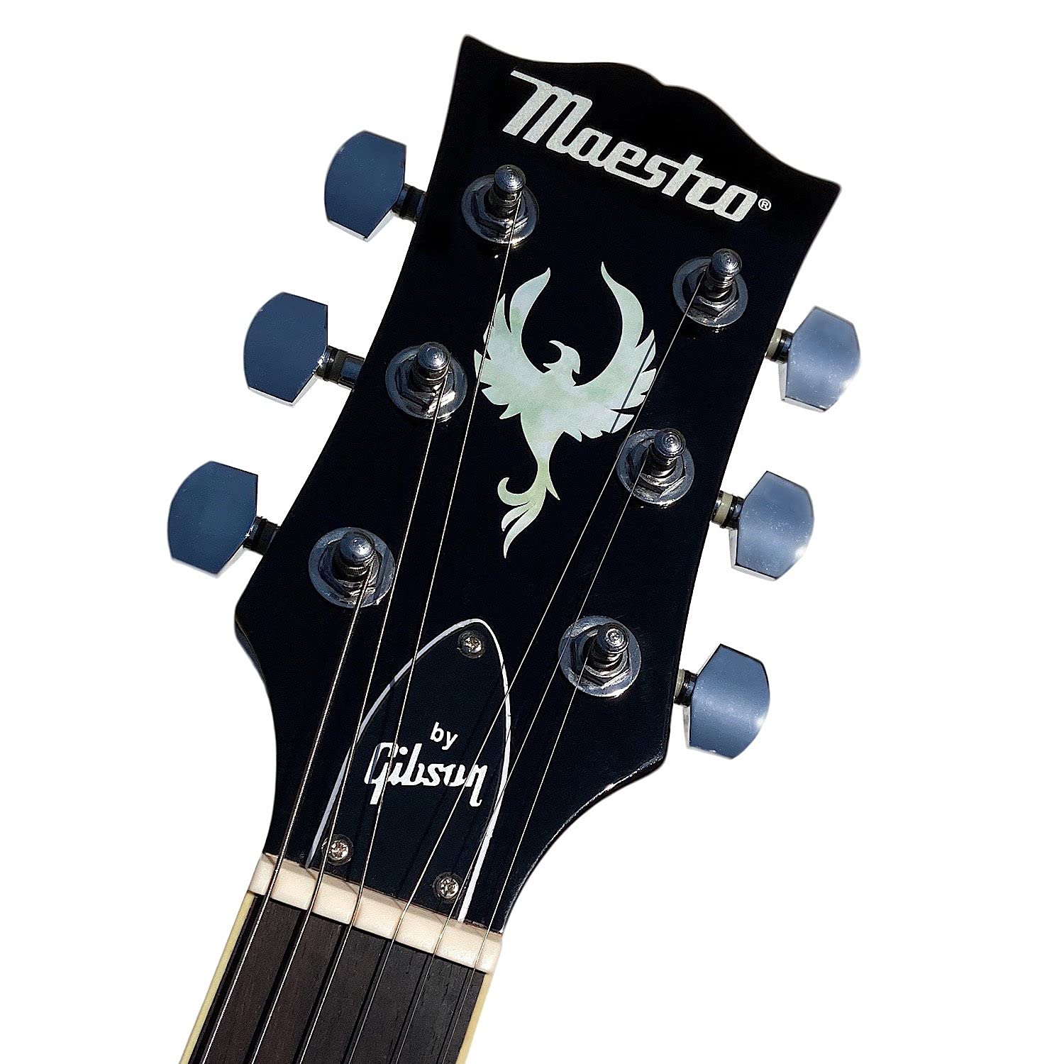Phoenix Bird Guitar Headstock Inlay Sticker - White Pearl for Custom Decoration