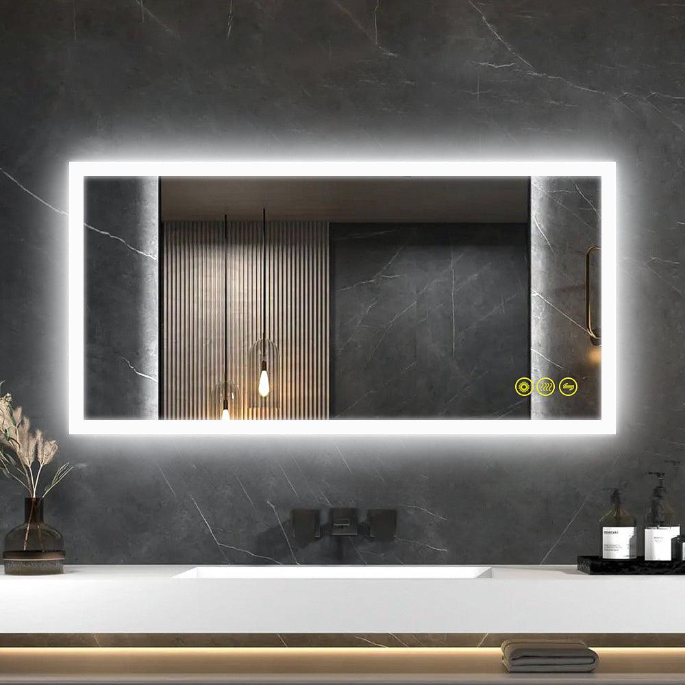 SmartGlow Dimmable LED Frameless Anti-Fog Bathroom Vanity Mirror with Touch Control - Perfect for Makeup, Shaving & Home Decor