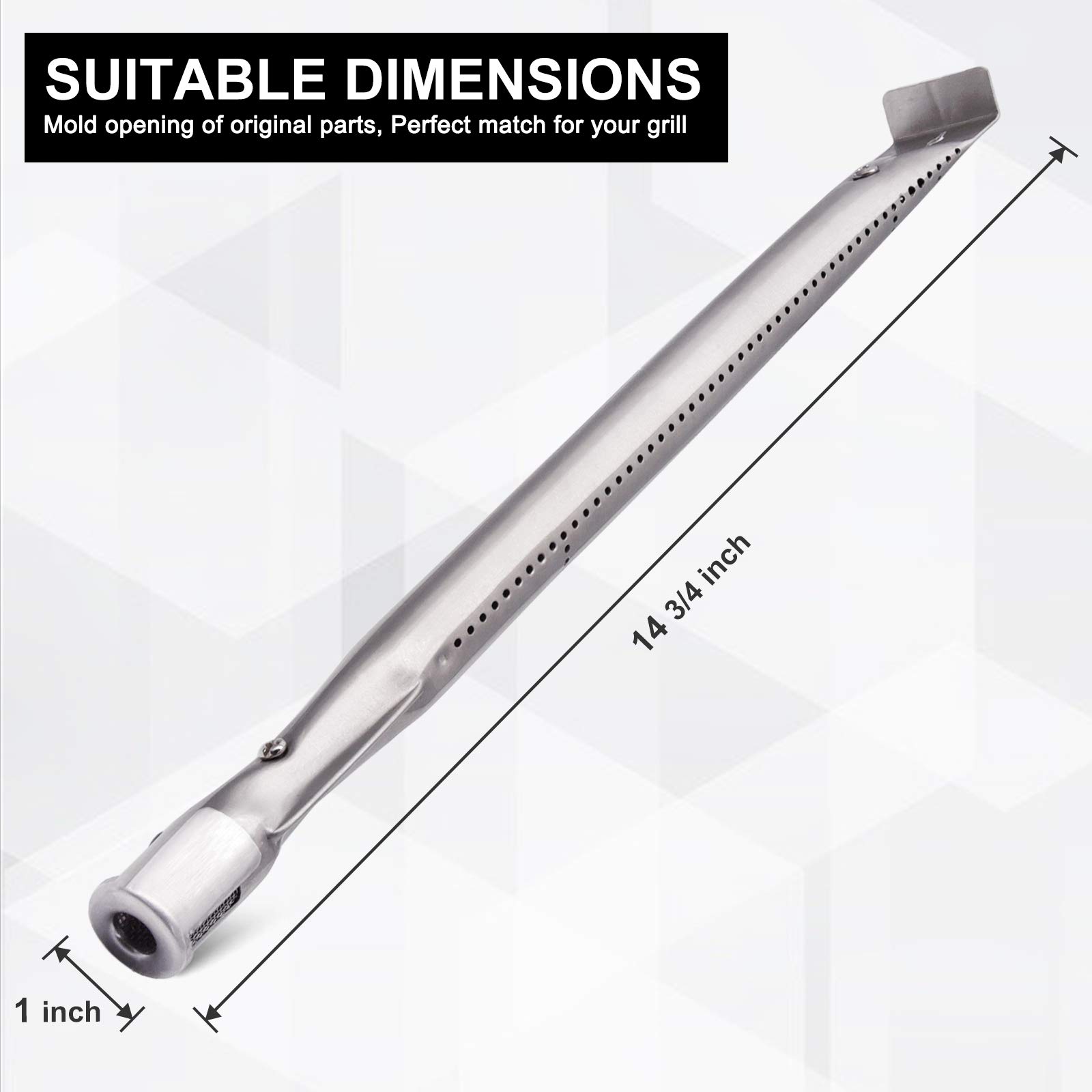 Stainless Steel Grill Parts Kit Compatible with Kenmore 146.34611410 146.23678310 146.16198211 14623678310 146.46366610 146.10016510 146.46372610 - Gas Burners & Heat Plates Replacement for Outdoor BBQ Grilling & Backyard Cooking