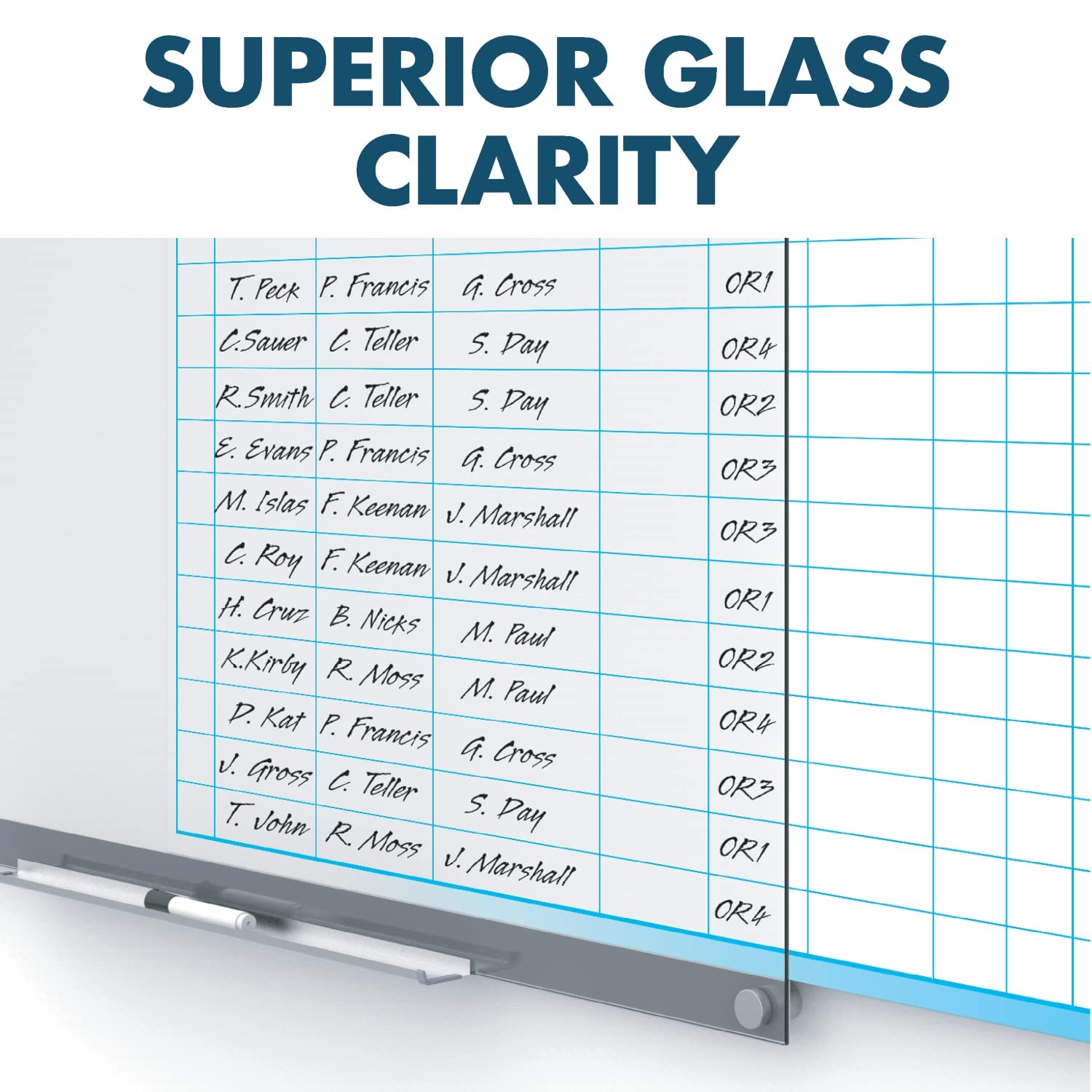 Quartet 3' x 2' Magnetic Glass Whiteboard - Dry Erase Board with Customizable Templates & Infinity White Surface (GI3624) - Perfect for Office Meetings, Classroom Teaching, and Home Organization