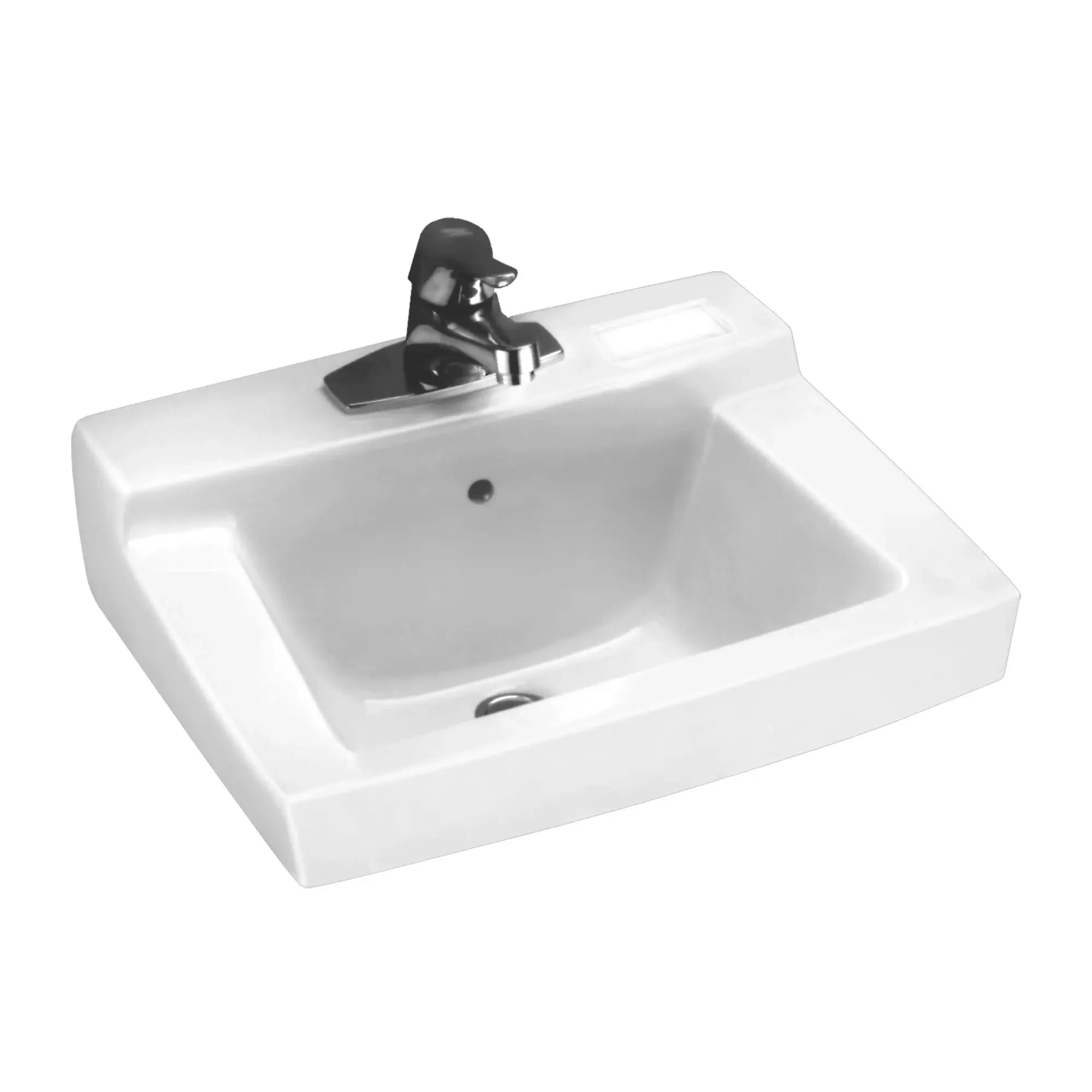 Declyn® Wall Mounted Bathroom Sink with 4-Inch Centerset Faucet Holes - Perfect for Modern Small Bathrooms, Powder Rooms & Space-Saving Designs