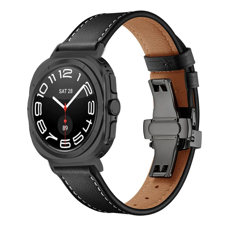 Premium Genuine Leather Bands for Samsung Galaxy Watch Ultra - Stylish, Durable & Comfortable Replacement Straps for Work, Gym & Everyday Wear
