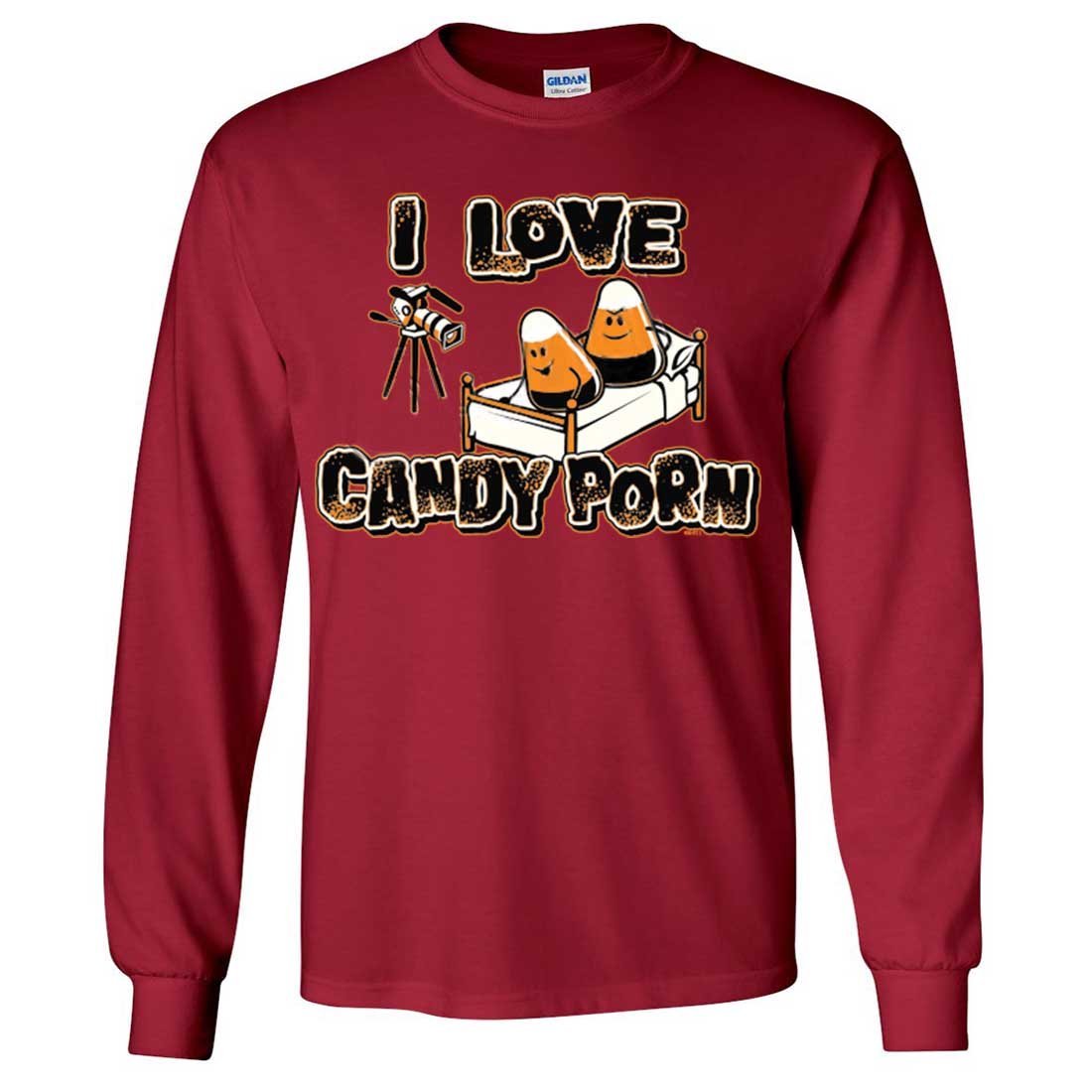 I Love Candy Porn Long Sleeve T-Shirt - Funny Graphic Tee for Men & Women - Perfect for Casual Wear, Parties, and Gifts