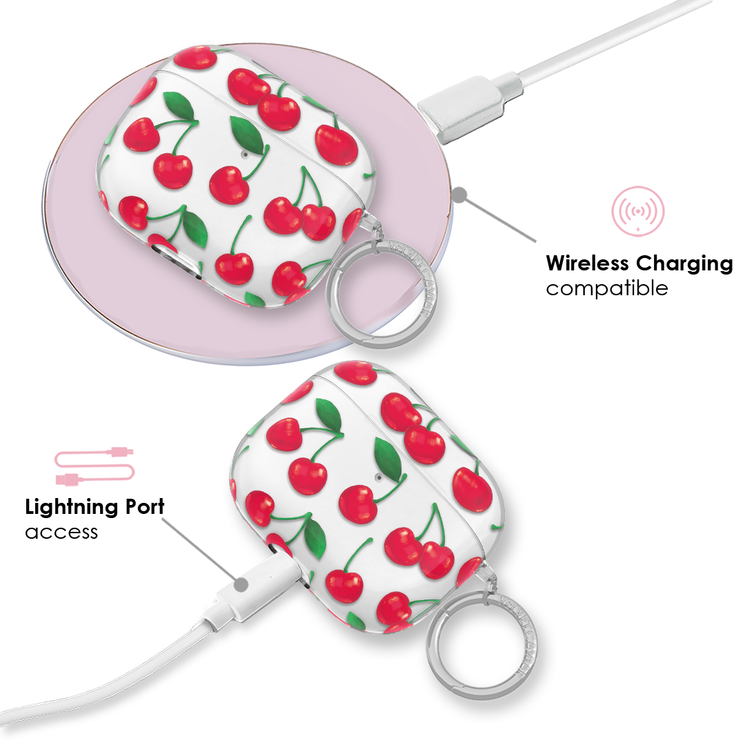 Premium Cherry Design AirPod Case - Durable & Stylish Protective Cover for Apple AirPods - Perfect for Workouts, Travel & Everyday Use