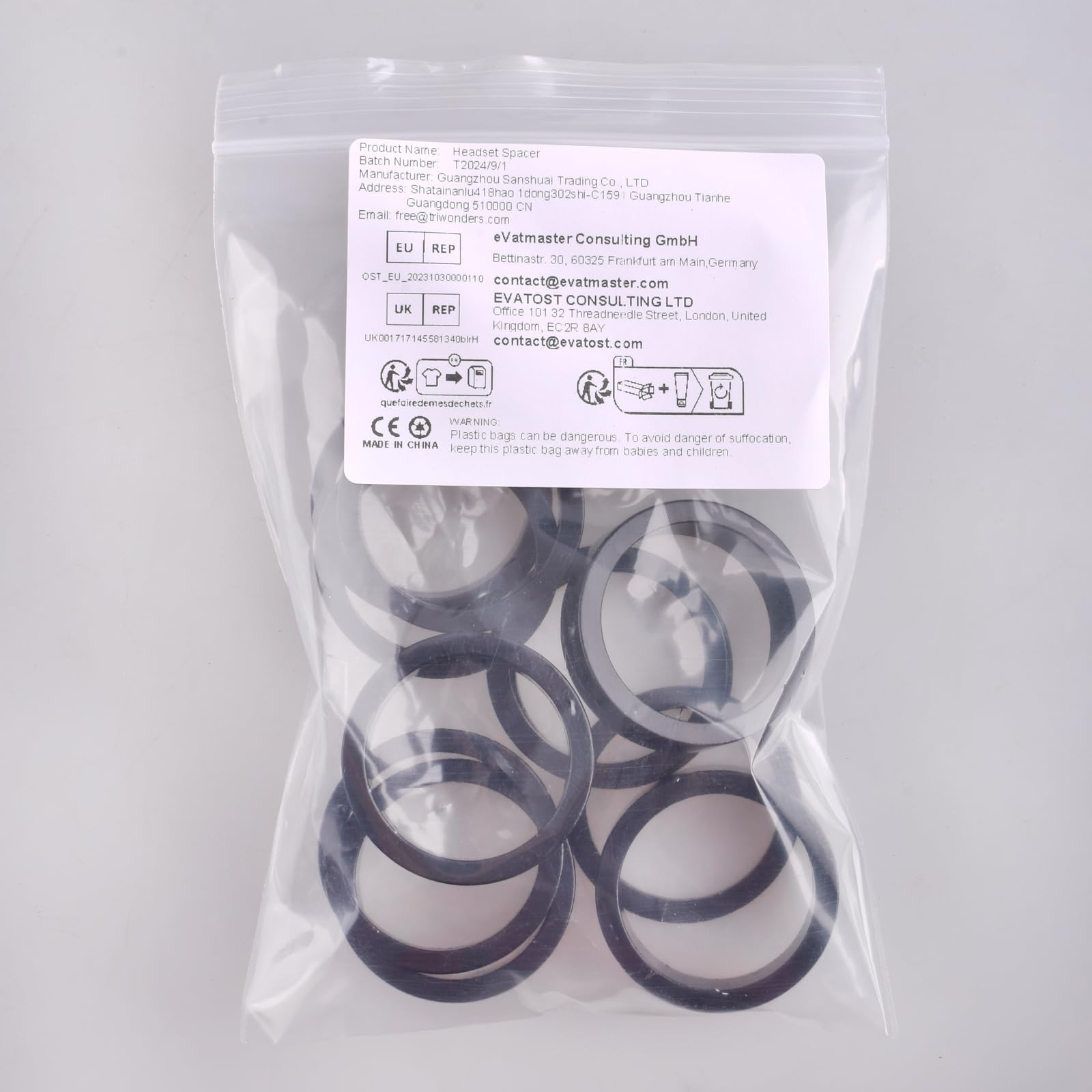 TRIWONDER Aluminum Alloy Bike Headset Spacer Set - Threadless Stem Spacers & Fork Washers for MTB, BMX, Mountain & Road Bikes - Perfect for Handlebar Height Adjustment & Bike Customization