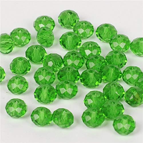 Orange Crystal Glass Faceted Rondelle Beads 10mm - 70Pcs for DIY Jewelry Making, Bracelets, Necklaces & Craft Projects (Color: Green)