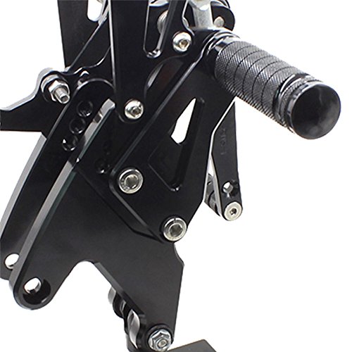 FXCNC CNC 15-22 R1 Billet Motorcycle Rearset Foot Pegs - Fully Adjustable Rear Set Footrests & Foot Boards - Compatible with Yamaha YZF R1/R1S/R1M (2015-2019) - Perfect for Track Racing & Custom Street Bike Builds