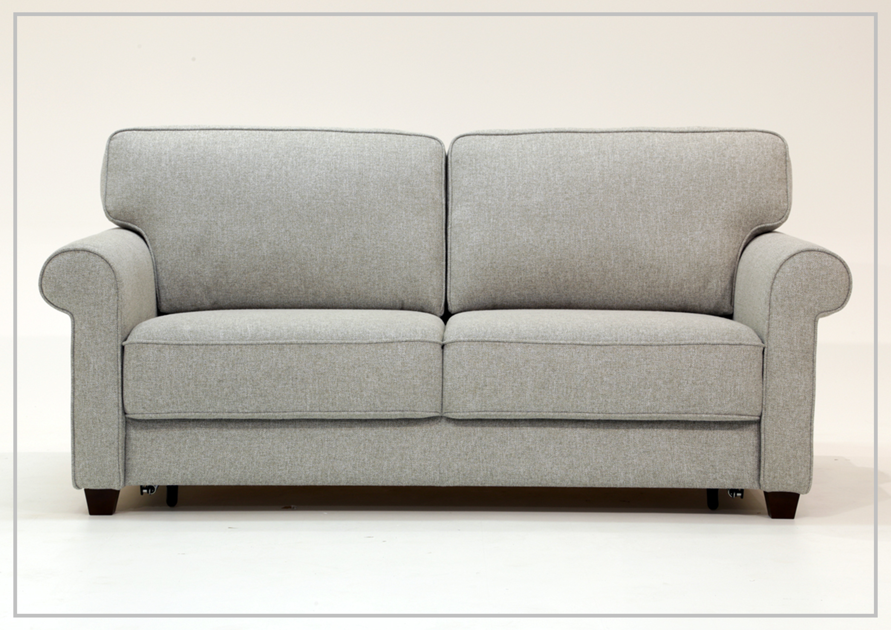 Luonto Casey Fabric Sofa Sleeper - Convertible Sleeper Sofa Bed with Walnut Legs in Multiple Sizes (Queen, Full, Twin) - Perfect for Small Apartments, Guest Rooms & Home Offices