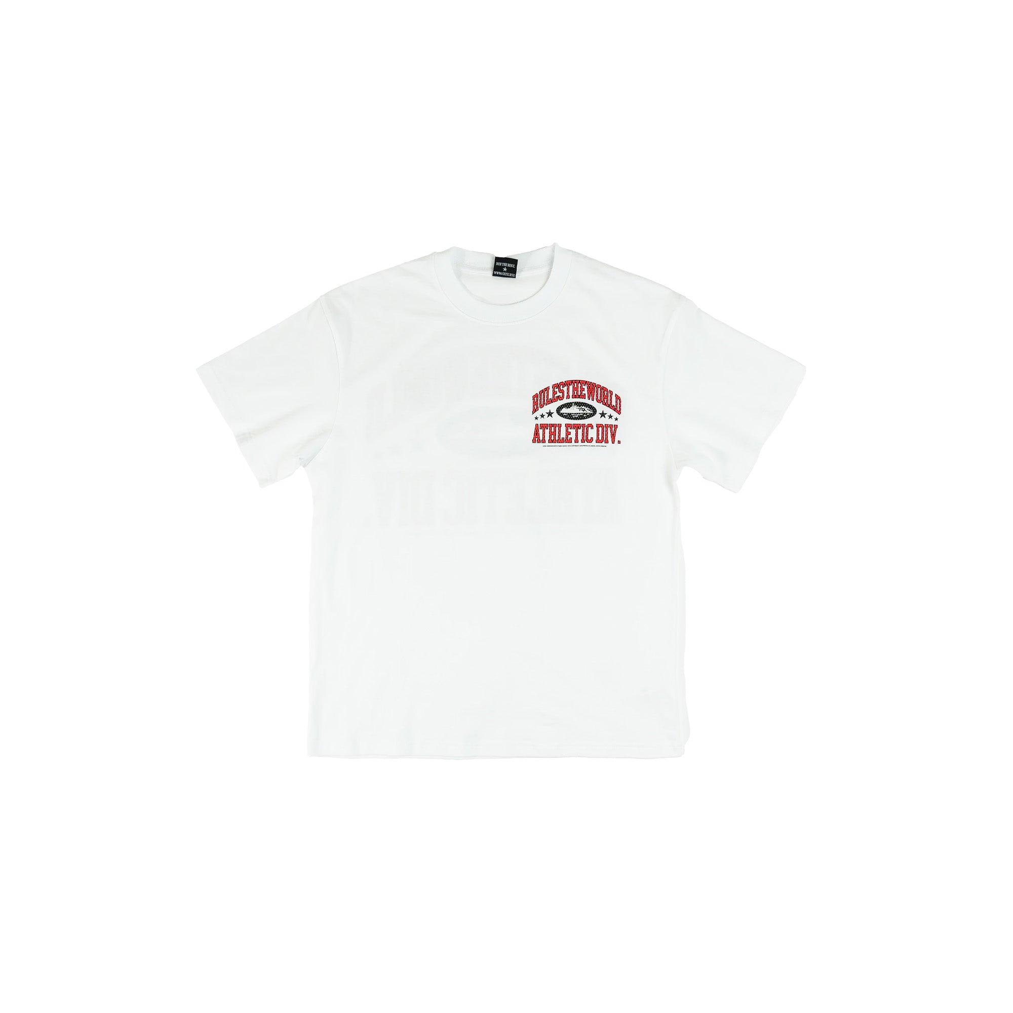 Corteiz RTW Athletic Division T-Shirt - White & Red | Men's Streetwear Fashion | Gym, Casual Wear & Everyday Outfits