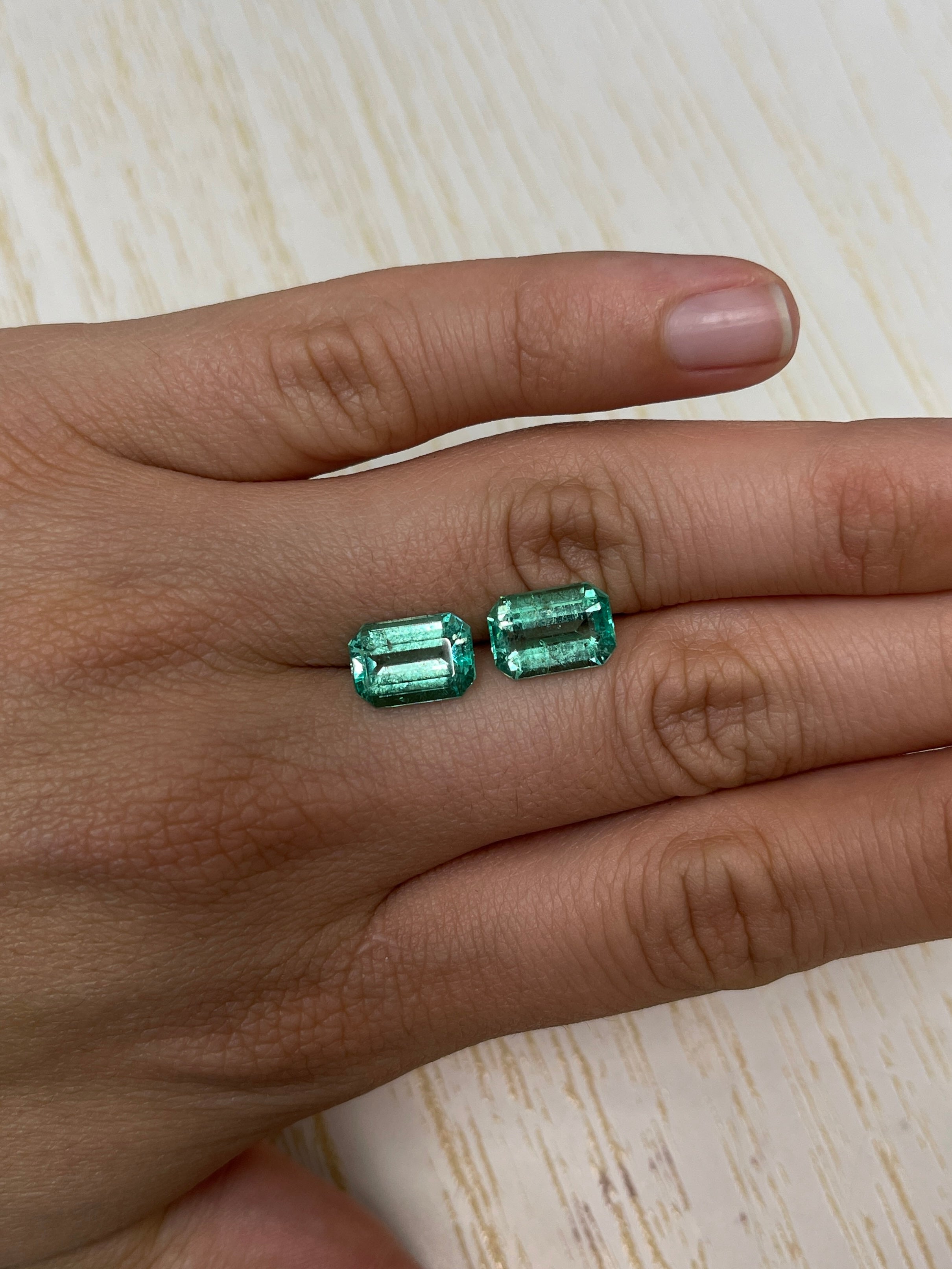 7.12tcw 11.5x8mm Matching Pair Loose Colombian Emeralds - Emerald Cut Gemstones for Jewelry Making, Engagement Rings & Luxury Gifts