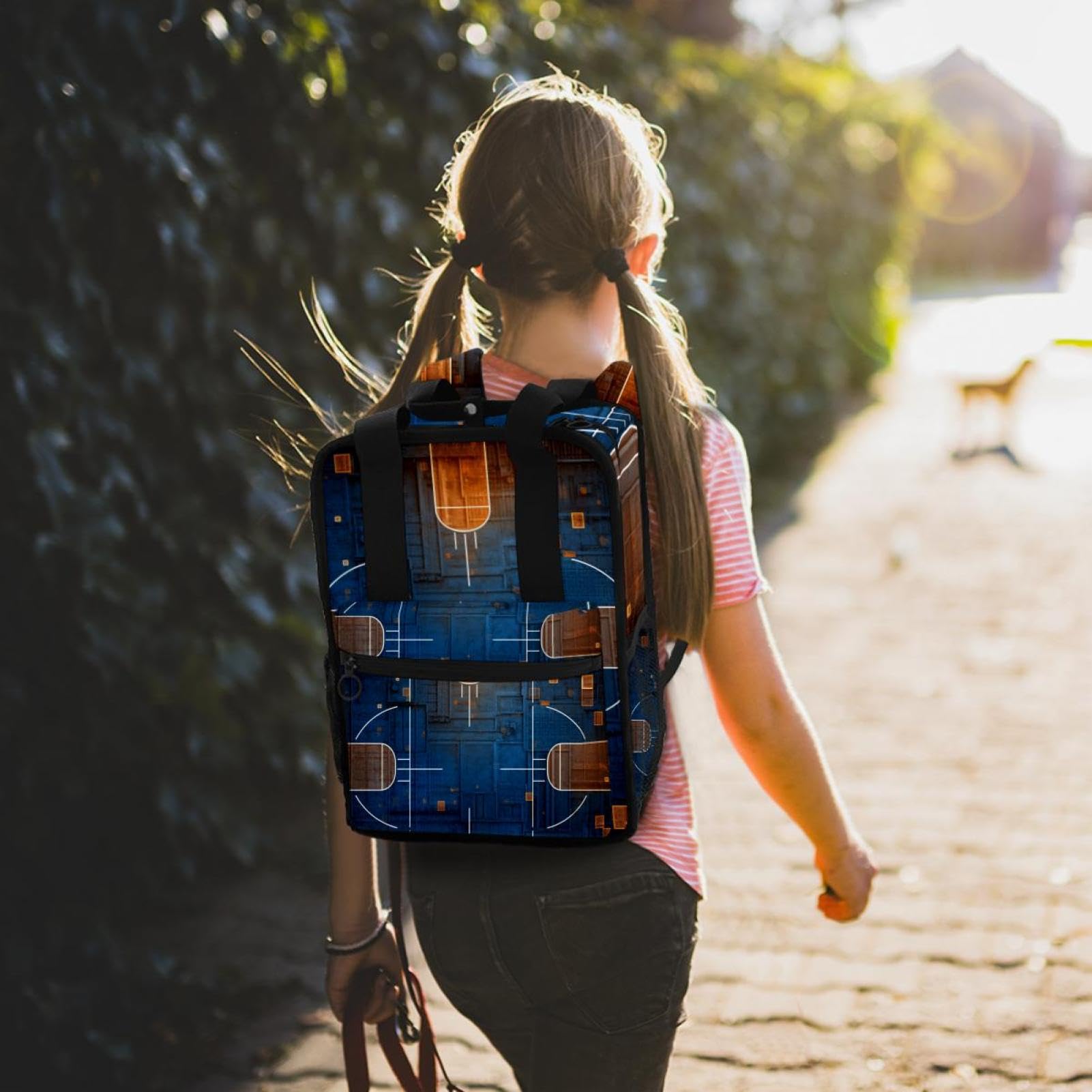 Men's & Women's Travel Backpack - Durable & Stylish Art Basketball Court Design - Perfect for Hiking, Gym & Daily Commute