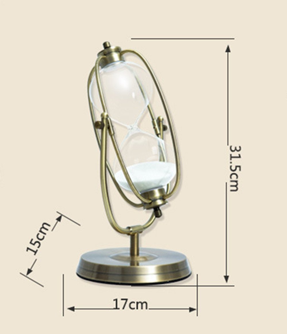 60 Minute Blue Metal Bronze Hourglass Sand Timer - Decorative Kitchen Cooking & Teaching Tool | Perfect for Baking, Classroom, Office & Home Decor