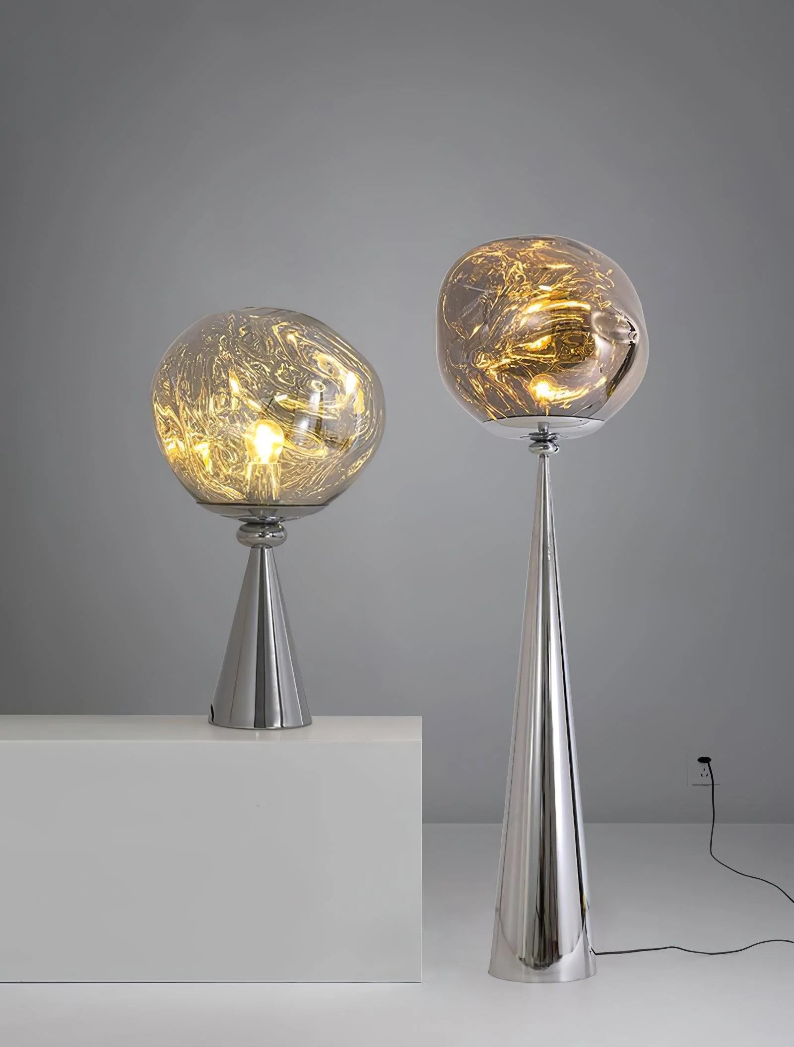 Lava Gold Table Lamp - Modern LED Nightstand Light with USB Port, Touch Control & Adjustable Brightness for Bedroom, Living Room, or Office Decor