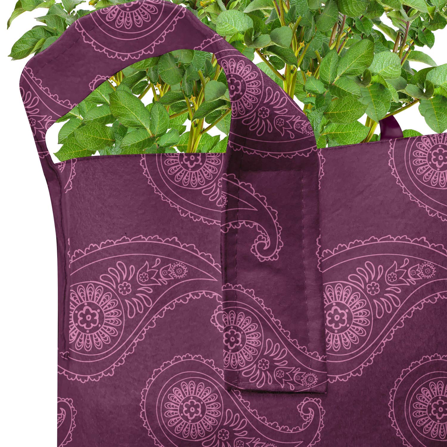 Ambesonne 5-Pack Heavy Duty Tropical Flamingo Grow Bags - Pink Exotic Plant Pots with Handles for Indoor/Outdoor Gardening, Balcony & Patio Decor
