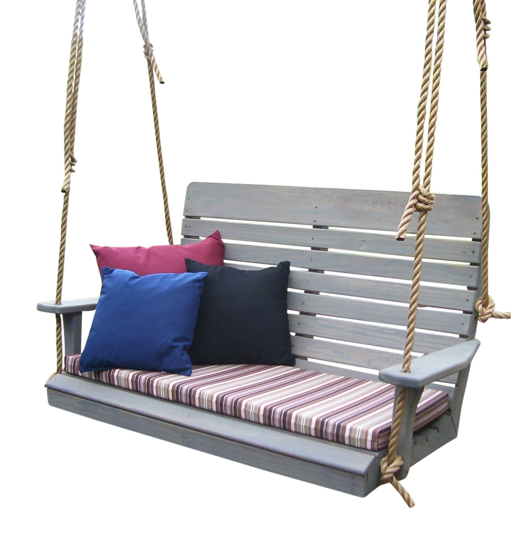 A & L Furniture Pressure Treated Pine Highback Porch Swing - Outdoor Patio Garden Bench for Relaxing in Backyard, Deck or Porch