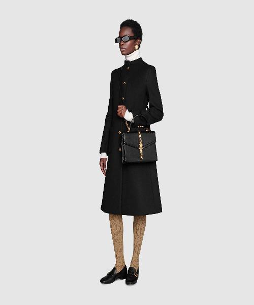 Gucci Sylvie 1969 Small Leather Top Handle Bag for Women - Elegant Black Shoulder Purse for Work, Date Night & Special Occasions