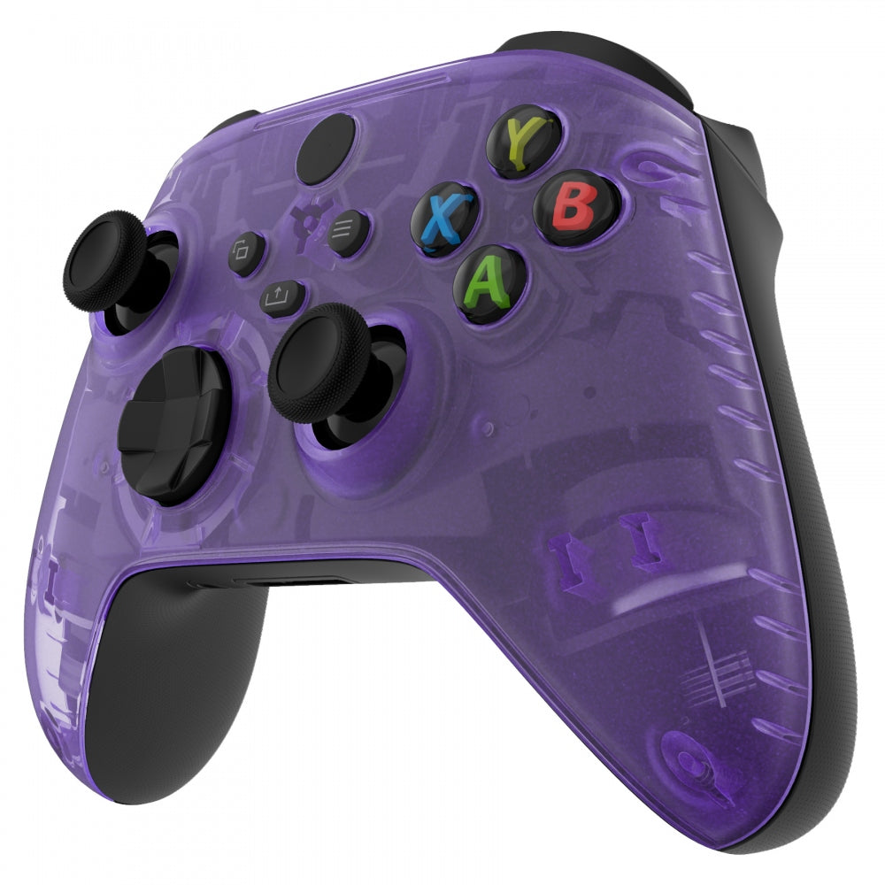 eXtremeRate Clear Atomic Purple Replacement Front Housing Shell for Xbox Series X & S Controller - Custom Gaming Accessory for Enhanced Aesthetics & Comfort
