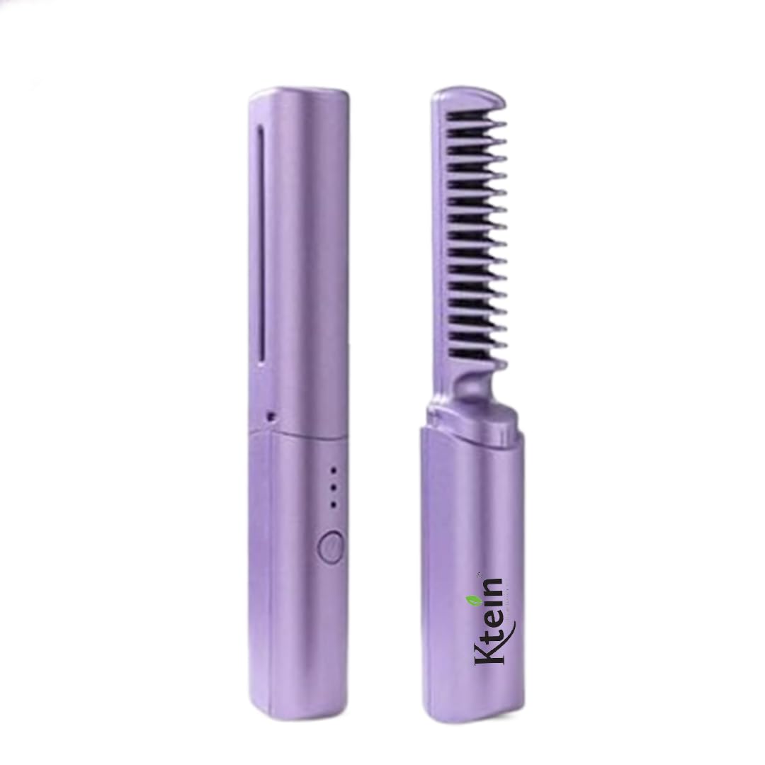 KTEIN Wireless Hair Styling Comb Magic - Electric Mini Straightener & Curler for Travel | Portable Styling Tool with 1 Year Warranty | Perfect for Home, Salon & On-the-Go Use