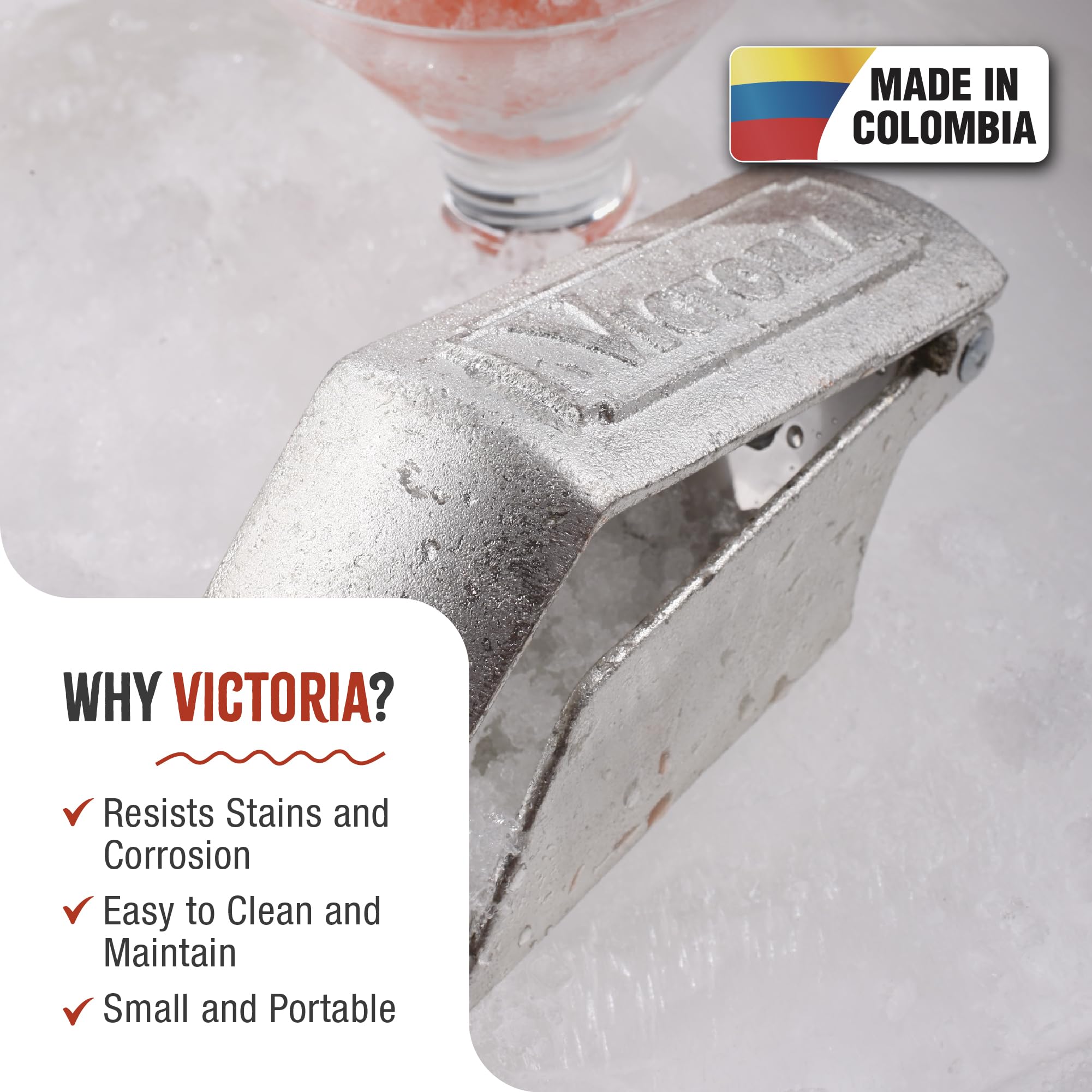 Victoria Shaved GAD-026 Granita Tinned Cast Iron Shaver with Stainless Steel Blade - Mexican Ice Maker for Snow Cones & Cocktails - Silver One Size - Perfect for Home Bars, Parties & Mexican Desserts