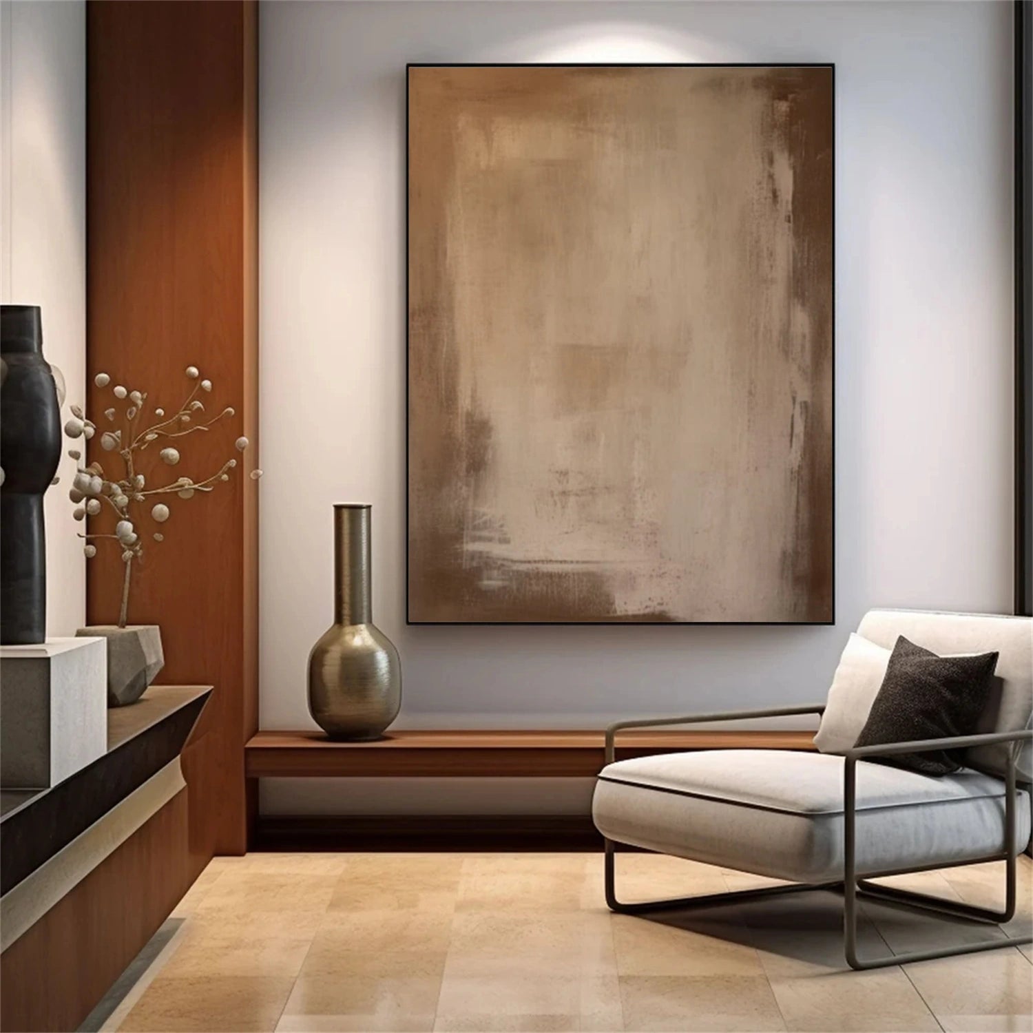 Beige & Brown Abstract Wall Art Print #BB151 - Modern Home Decor for Living Room, Bedroom & Office
