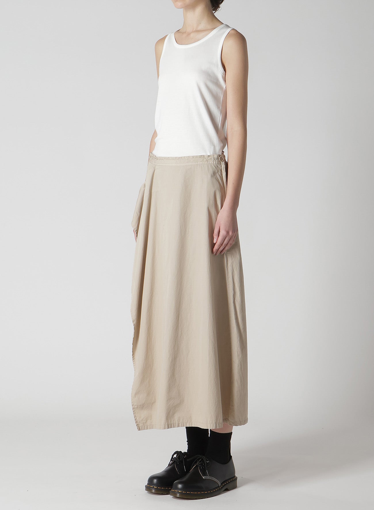 Women's Cotton Broadcloth Garment-Dyed Front Triangle Stitch Skirt - Casual Summer Dress for Beach, Picnic & Everyday Wear