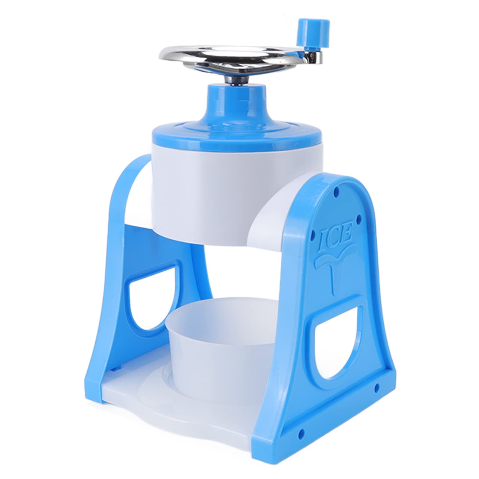Portable Hand Crank Snow Cone Maker - Mini Ice Shaver & Crusher Machine for Home, Restaurants, Cafes - Perfect for Summer Parties, Kids Treats & Food Stalls (Blue)