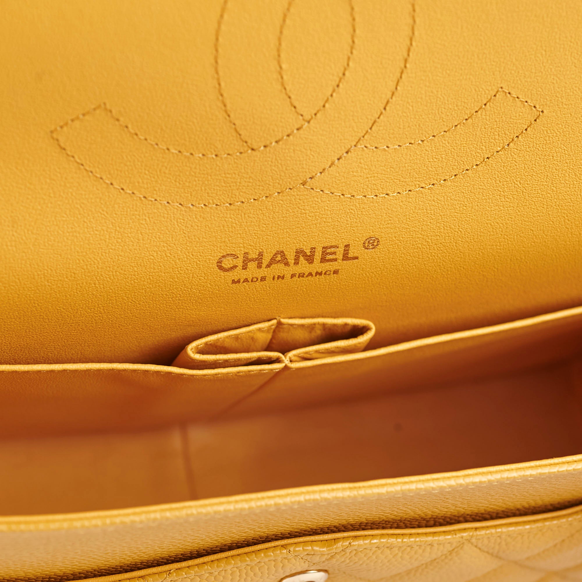 Chanel Classic Jumbo Flap Bag in Caviar Leather Yellow - 21 Series | Luxury Designer Handbag for Women, Perfect for Parties, Work & Everyday Use