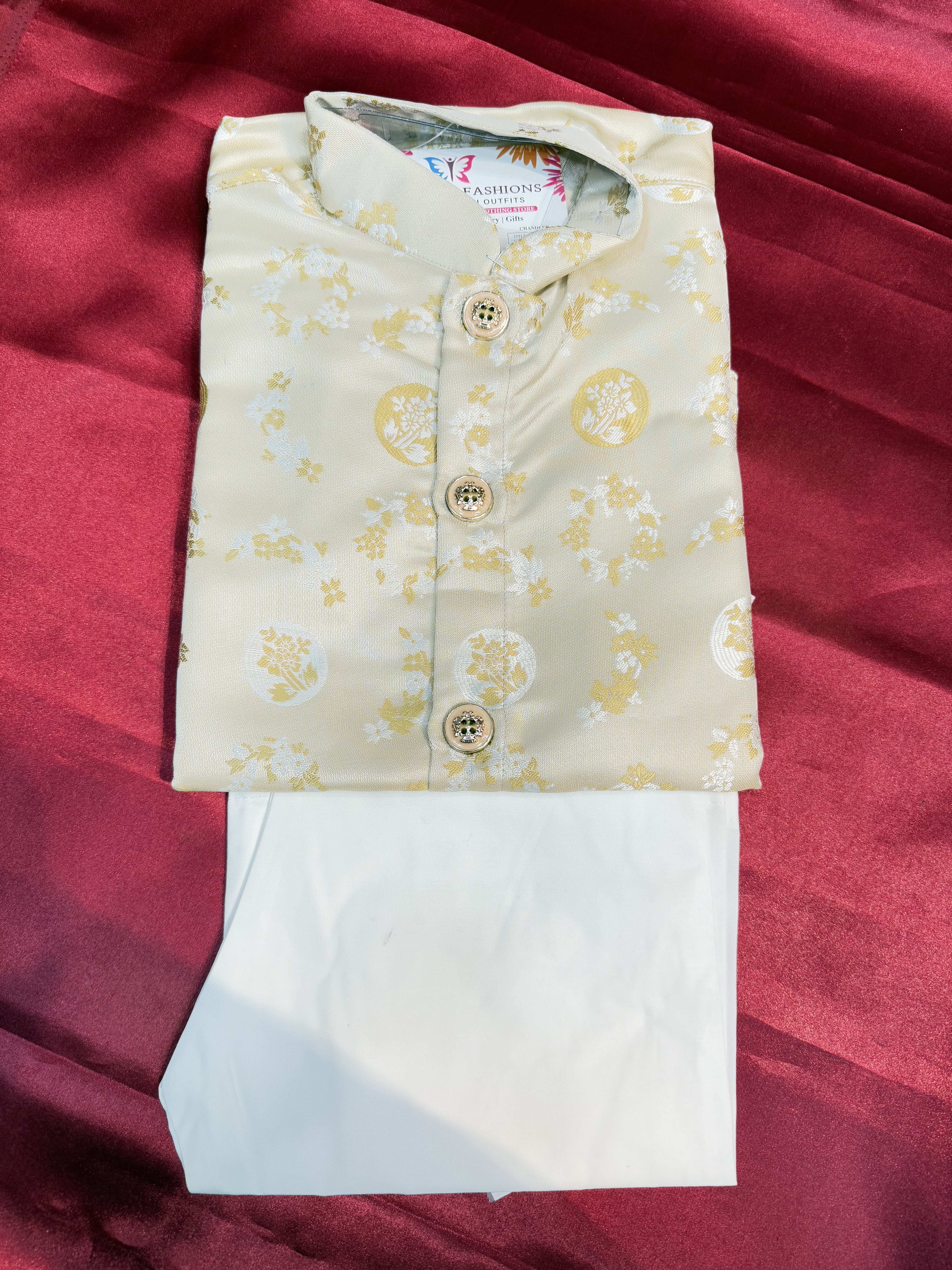 Stylish Jacquard Cotton Kurta Pajama Set for Boys | Comfortable Heavy Cotton Ethnic Wear | Perfect for Festivals, Weddings & Family Gatherings