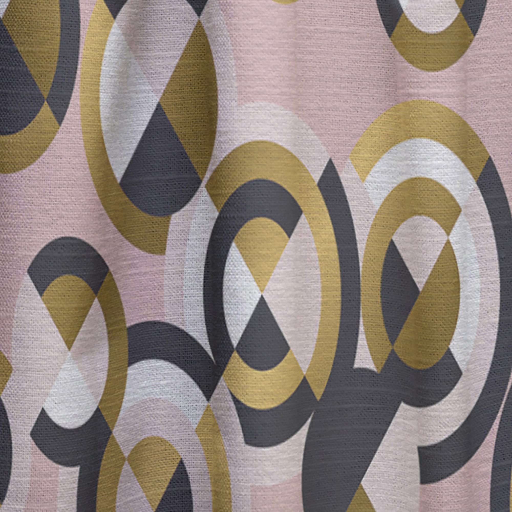 DesignQ Thermal Insulated Curtains - Circular Geometric Retro Pattern Blackout Drapes for Bedroom & Living Room, Single Panel 52x95 Inches - Perfect for Home Decor, Privacy & Energy Efficiency