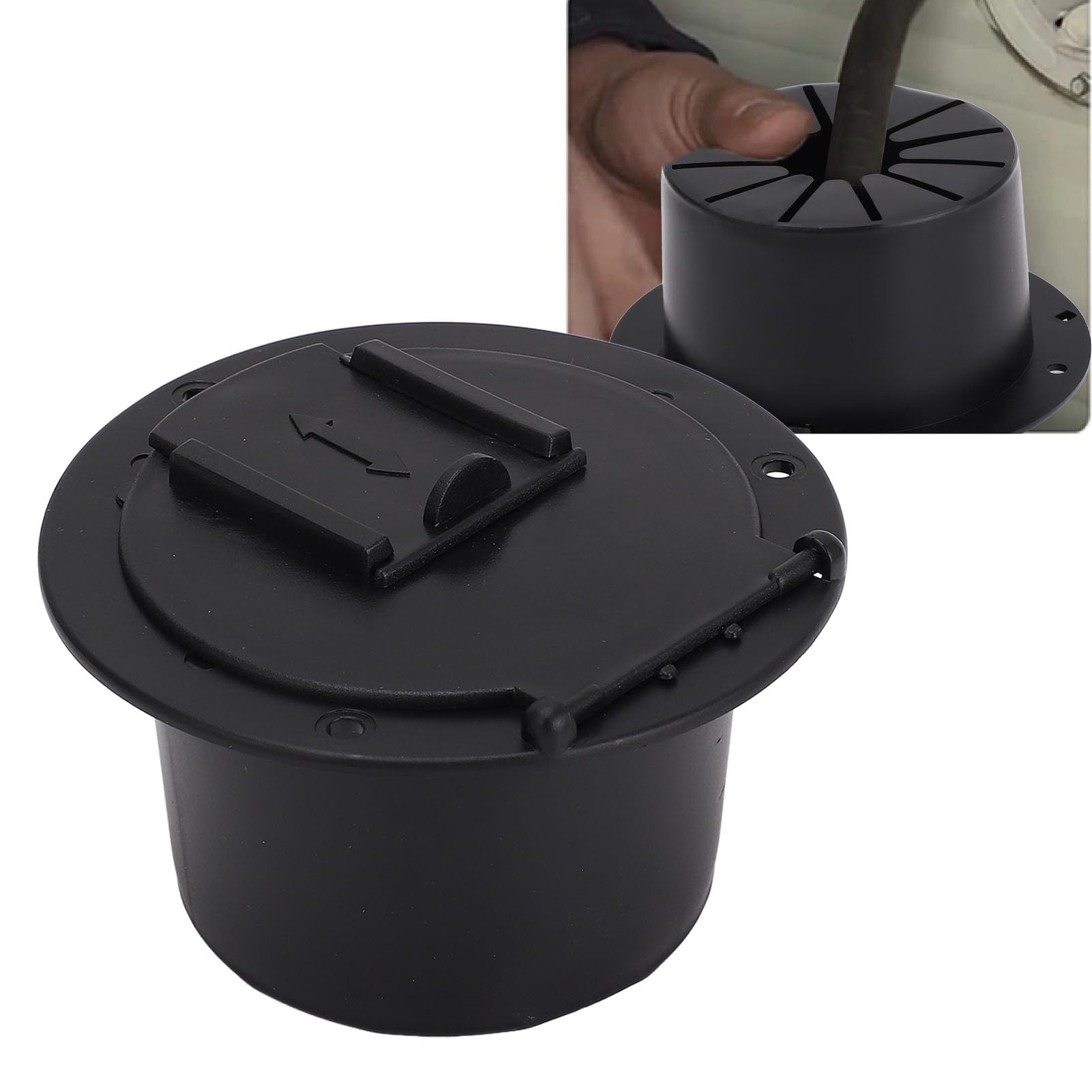 RV Electrical Cable Hatch Cover - 50 Amp Round Power Cord Access Port for RV Trailers & Campers (2-Pack) - Weatherproof Electric Hookup Solution for Outdoor Camping & RV Parks