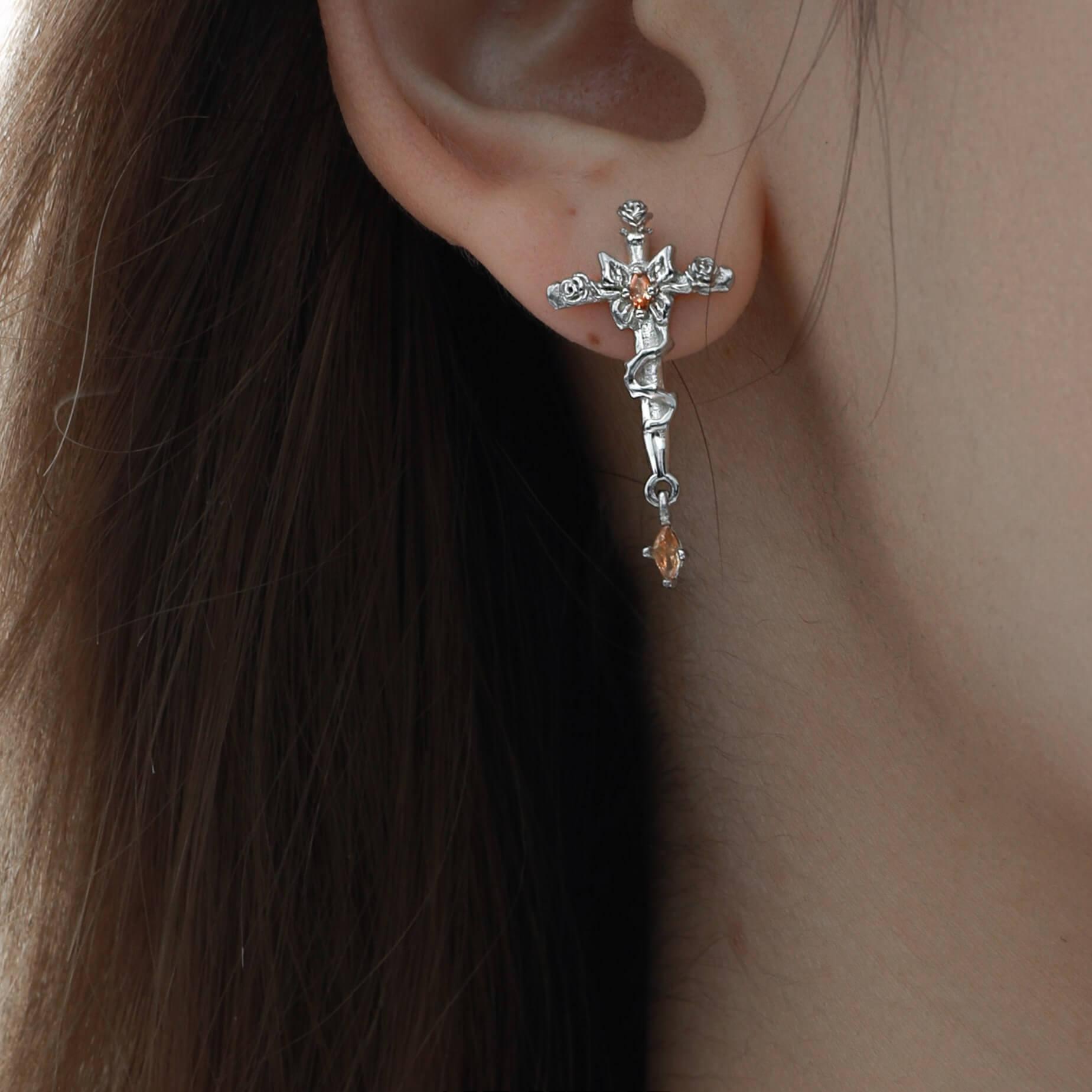 S925 Sterling Silver Zirconia Cross Stud Earrings for Women - Hypoallergenic Cubic Zirconia Earrings - Perfect for Fall Fashion, Christmas Gifts & Everyday Wear