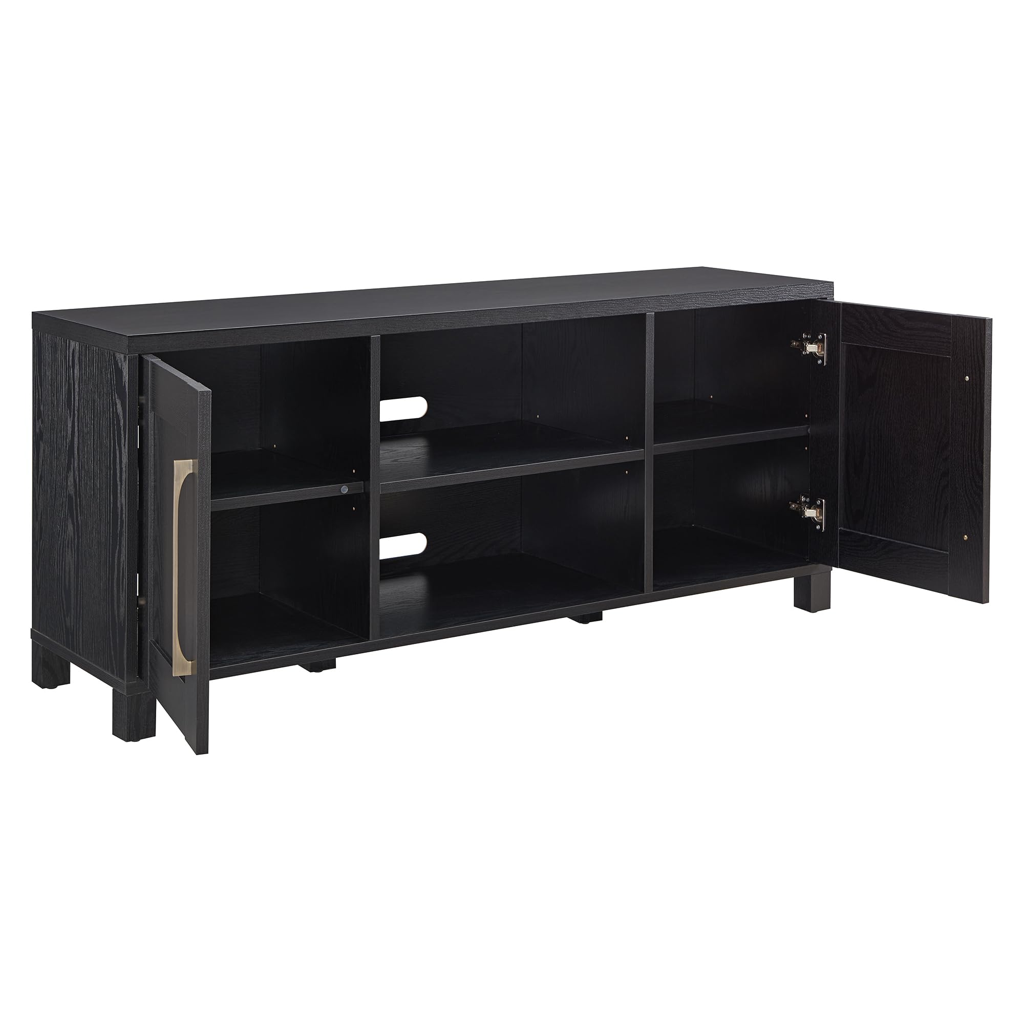 Henn&Hart 65 Inch TV Stand - Black Grain Wood Entertainment Center for Living Room, Bedroom & Home Theater | Modern TV Console with Storage for Flat Screen TVs