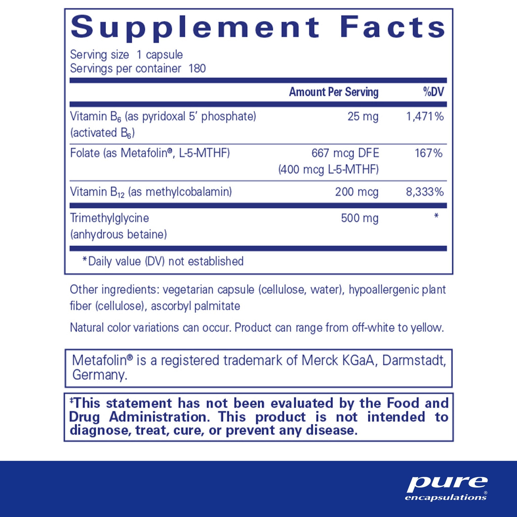 Pure Encapsulations Homocysteine Factors Supplement - Supports Cardiovascular Health & Healthy Homocysteine Levels - Ideal for Heart Wellness & Detoxification Routines
