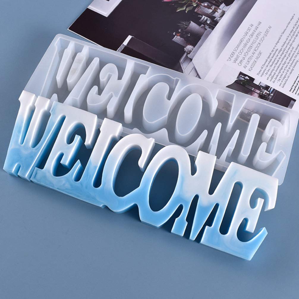 Epoxy Resin Welcome Sign Silicone Molds - DIY Home Wall Art Letters for Handmade Decor, Wedding, Housewarming & Front Door Welcome Signage