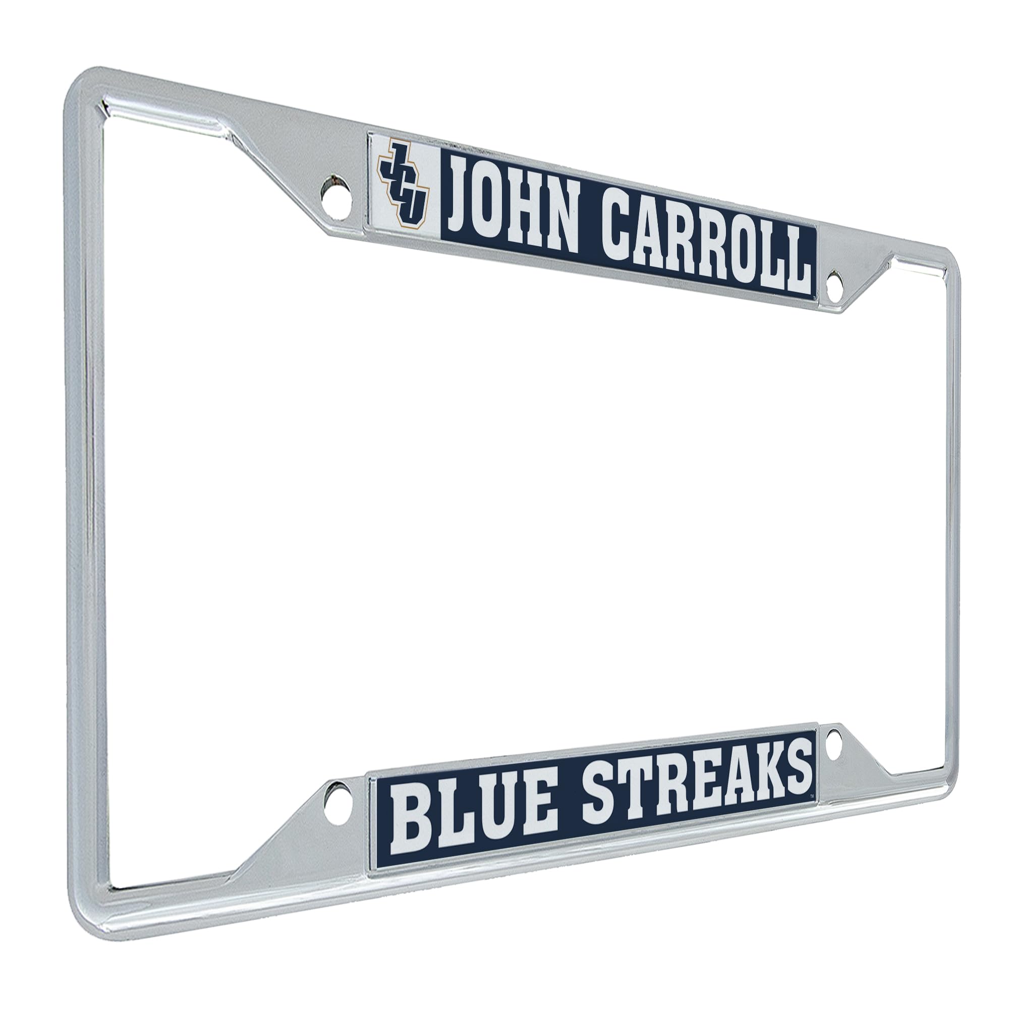 John Carroll University Blue Streaks Metal License Plate Frame - Desert Cactus Car Accessories for Front or Rear Bumper - Perfect for Alumni, Fans & Game Day Spirit (Mascot Design)