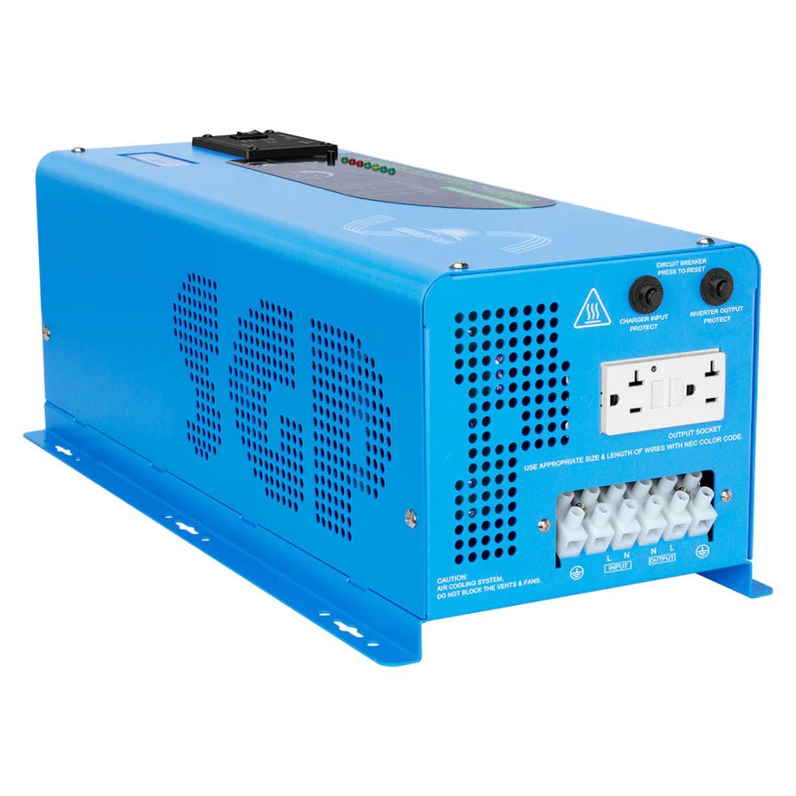 SunGoldPower 4000W 24V Pure Sine Wave Power Inverter with Built-in Charger - Perfect for RVs, Boats, Off-Grid Solar Systems & Emergency Backup Power
