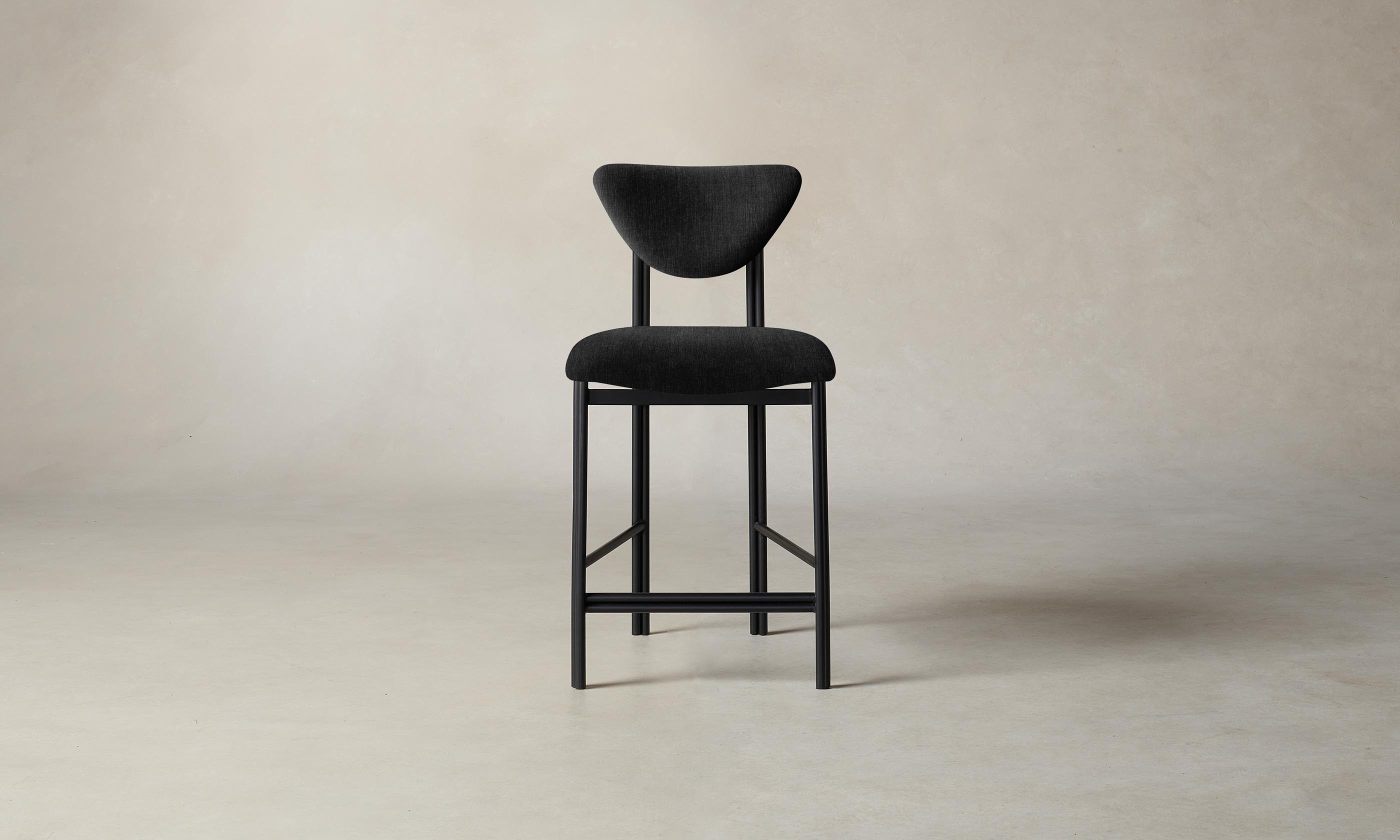 The Cooper Counter Stool - Performance Tweed Bar Stool with Backrest - Modern Kitchen Island & Breakfast Nook Seating - Durable & Comfortable for Home & Cafe Use