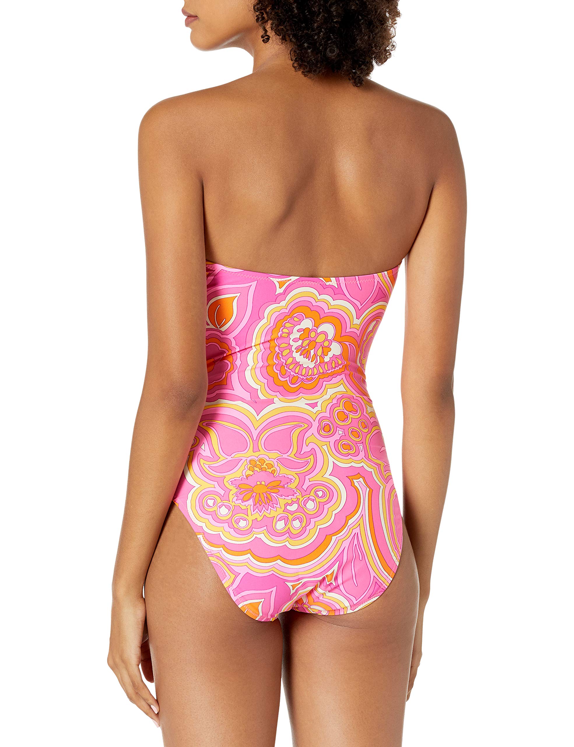 Trina Turk Women's Standard Twist Front Cutout Bandeau One Piece Swimsuit | Sexy Summer Swimwear for Beach & Pool | Perfect for Vacations & Resort Wear