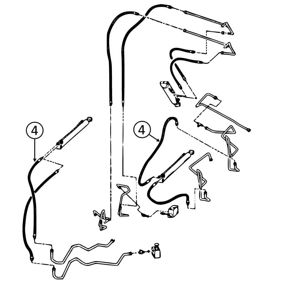 Bobcat 763 763C 763F 763G Skid Steer Loader Lift Cylinder Hose Kit - Replacement Hydraulic Hose for Bobcat Loaders (S/N Group 2, #4) - Perfect for Construction, Landscaping & Farm Equipment Maintenance