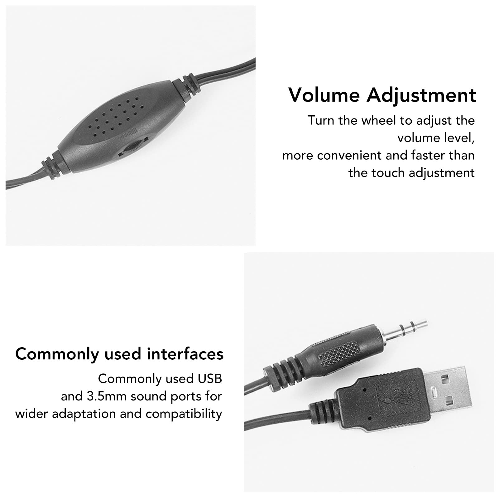 PC USB Wired Computer Speakers with HiFi Deep Bass, Adjustable Desktop Gaming Speakers, Plug and Play for PC, Laptop, TV, Home Office, and Gaming Setup