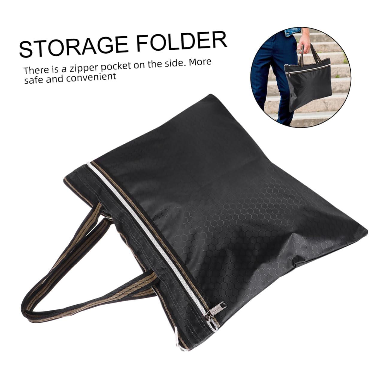 2-Pack A3 Multi-Layer Waterproof Oxford Cloth File Organizer - Portable Document Envelope for Laptop, Papers & Office Supplies - Ideal for Business Travel, Work Commute & School Use