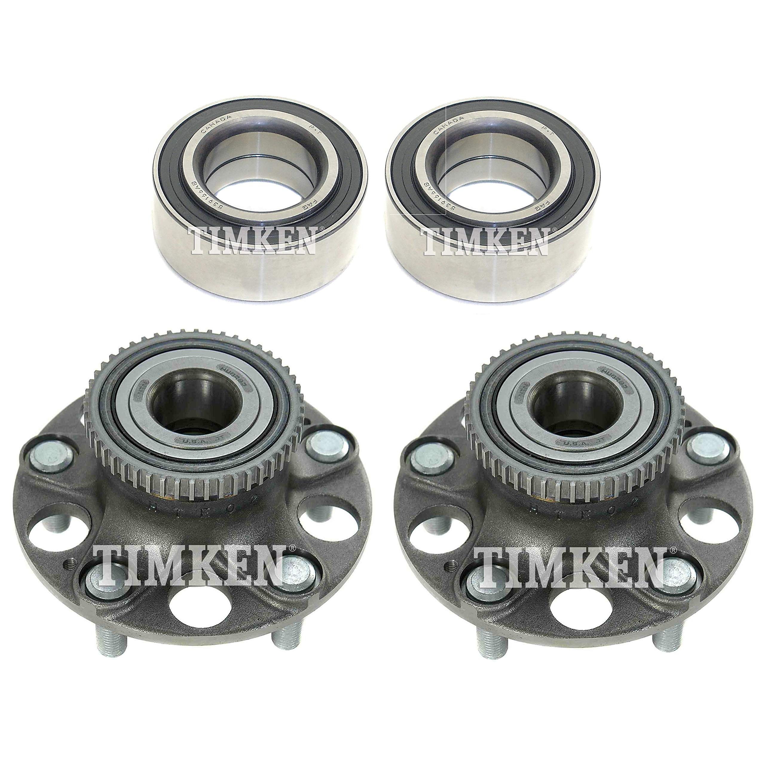 Timken Front & Rear Wheel Bearing Hub Assembly Kit for Acura TL & Honda Accord FWD - Perfect for DIY Repairs & Smooth Ride Maintenance