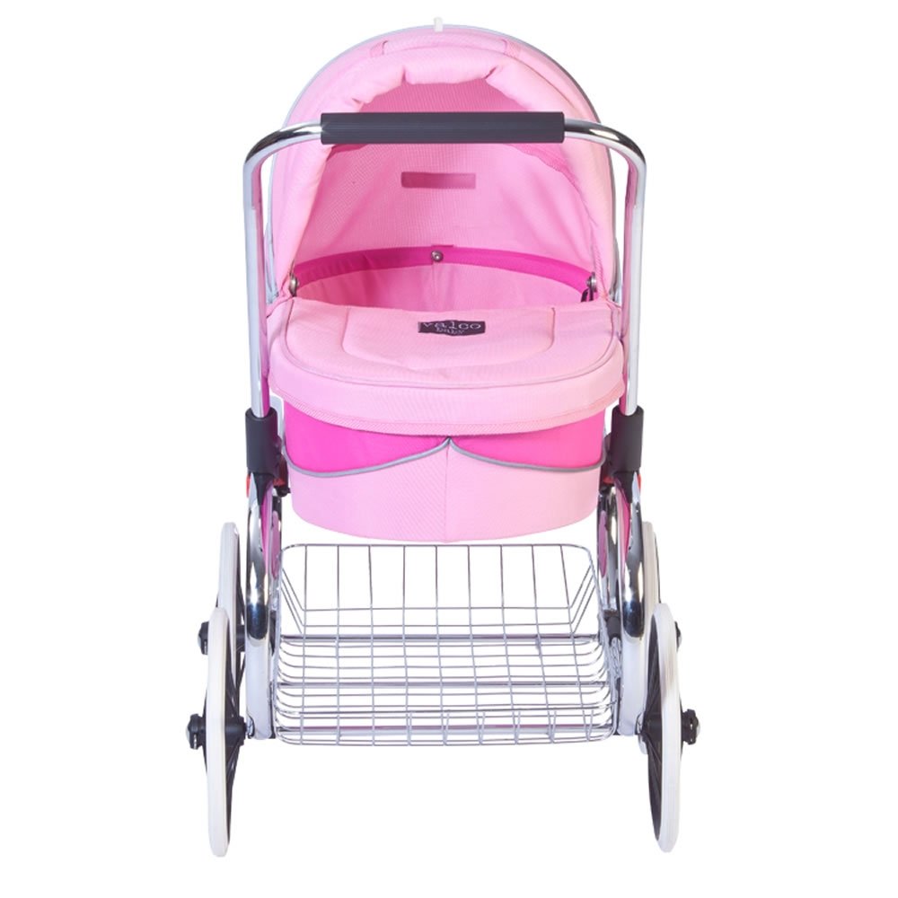 Valco Baby Classic Pink Doll Stroller with Removable Bassinet - Vintage Style Baby Stroller for Toddlers & Kids | Perfect for Pretend Play, Role Play, and Indoor/Outdoor Use