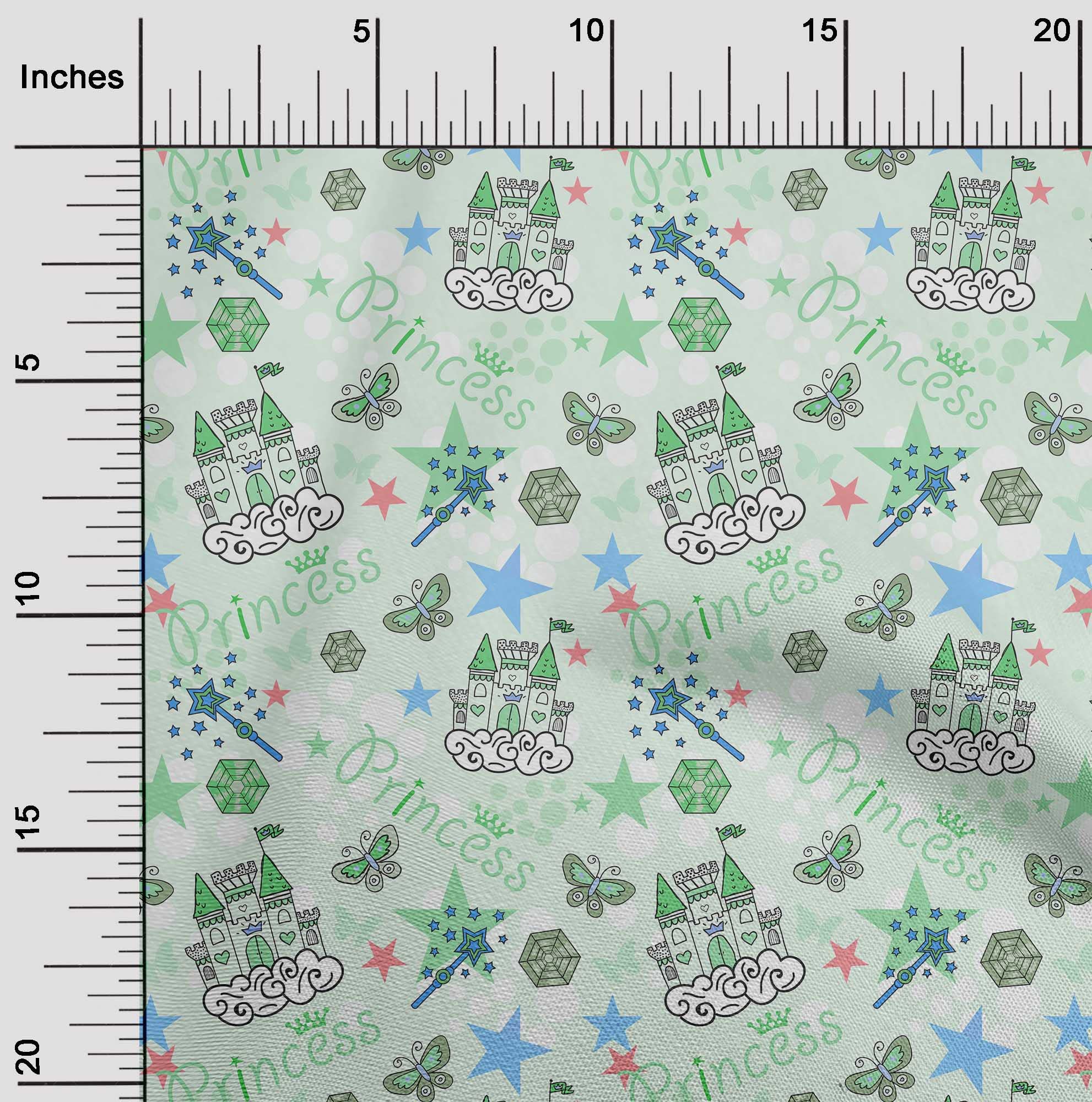 oneOone Cotton Flex Mint Green Fabric - 40 Inch Wide Quilting & Sewing Material for Kids Princess Castle Projects | Perfect for DIY Dresses, Quilts, and Home Decor